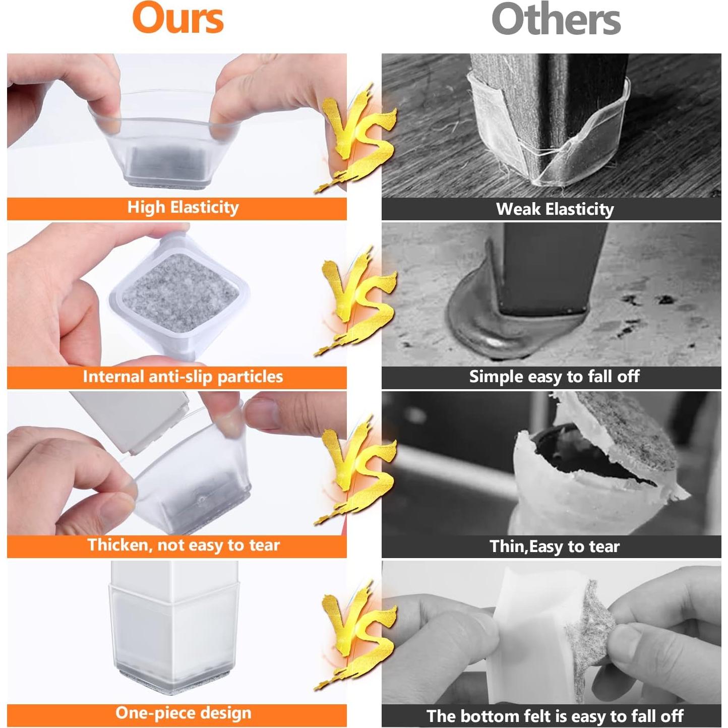 BAIPOK 36 Protectores de Suelo para Patas de Sillas Cuadradas