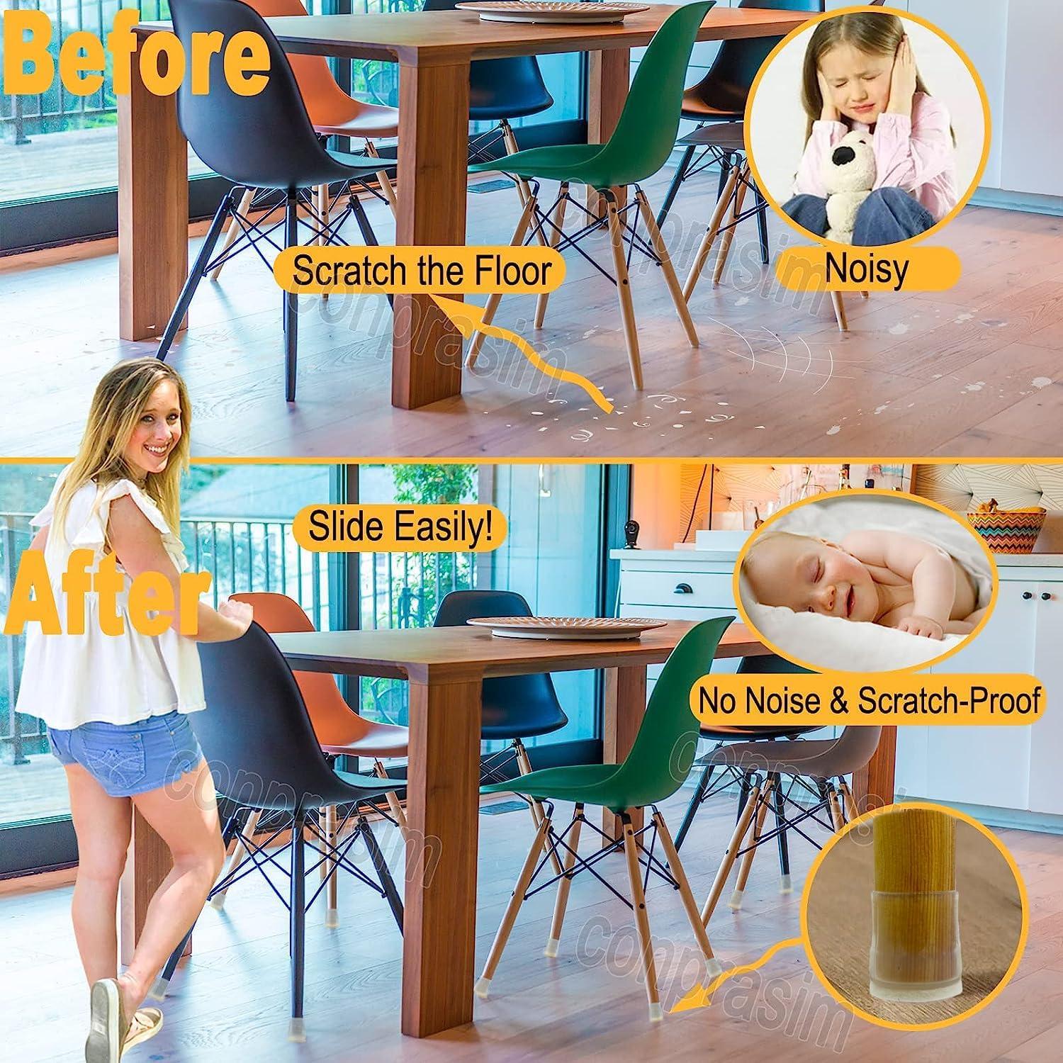 Protectores de patas de sillas Conprasim 8PCS Silicona 2.03-3.30cm