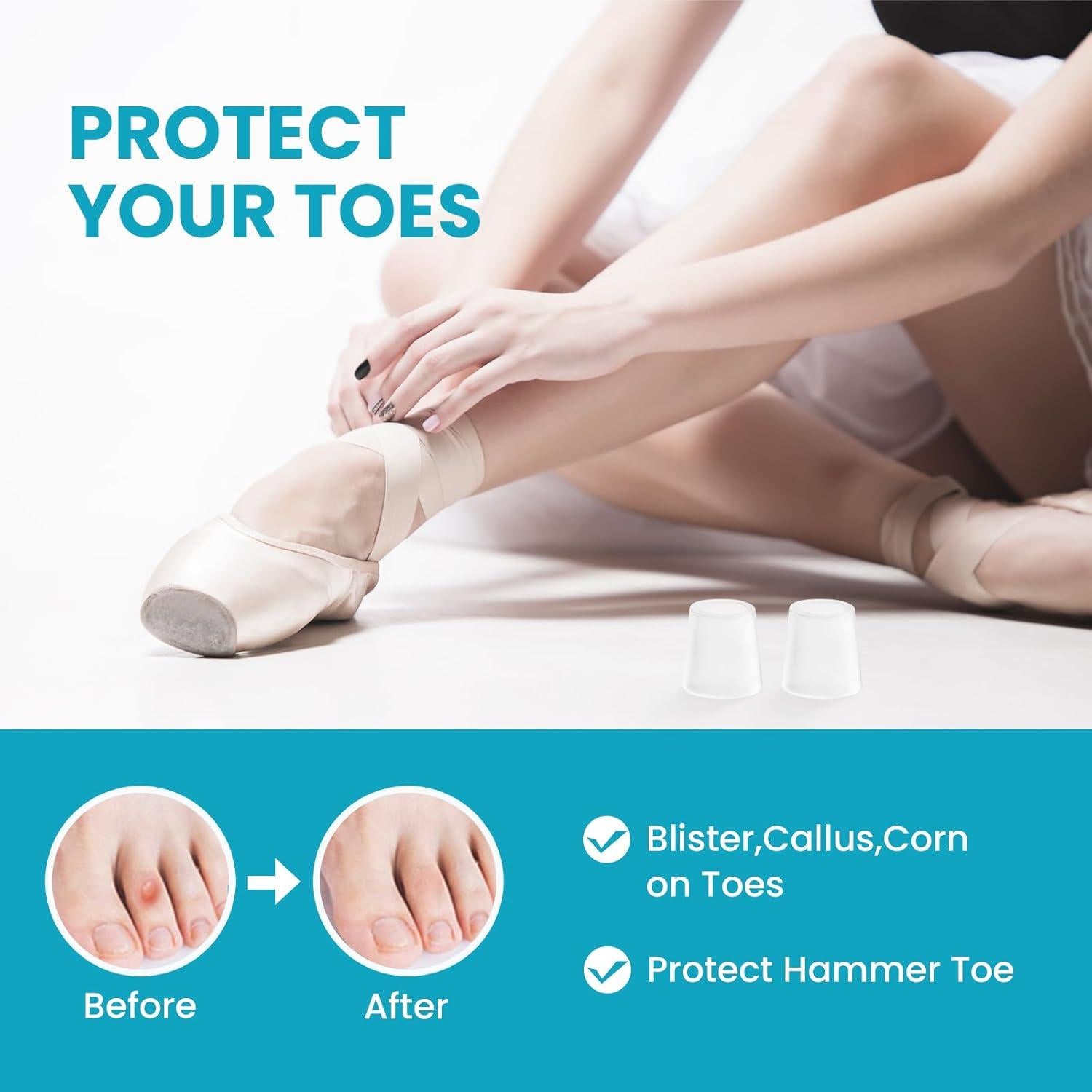 Protectores de Dedos Meñiques Povihome - Gel Transparente - 12 Piezas