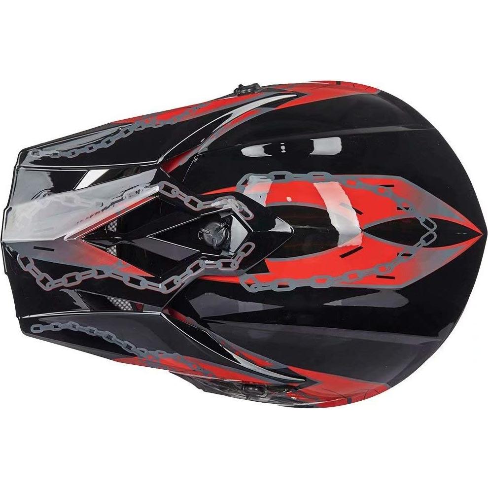 Casco Motocross ILM 128YS Juvenil Rojo Negro Ligero