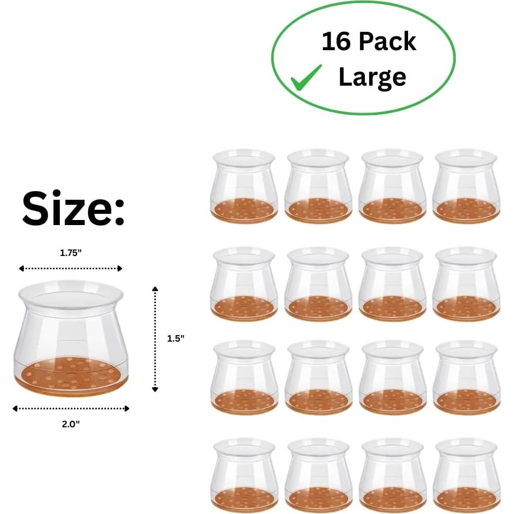 Protectores de Suelo CASAMAX para Patas de Sillas - 16 Unidades