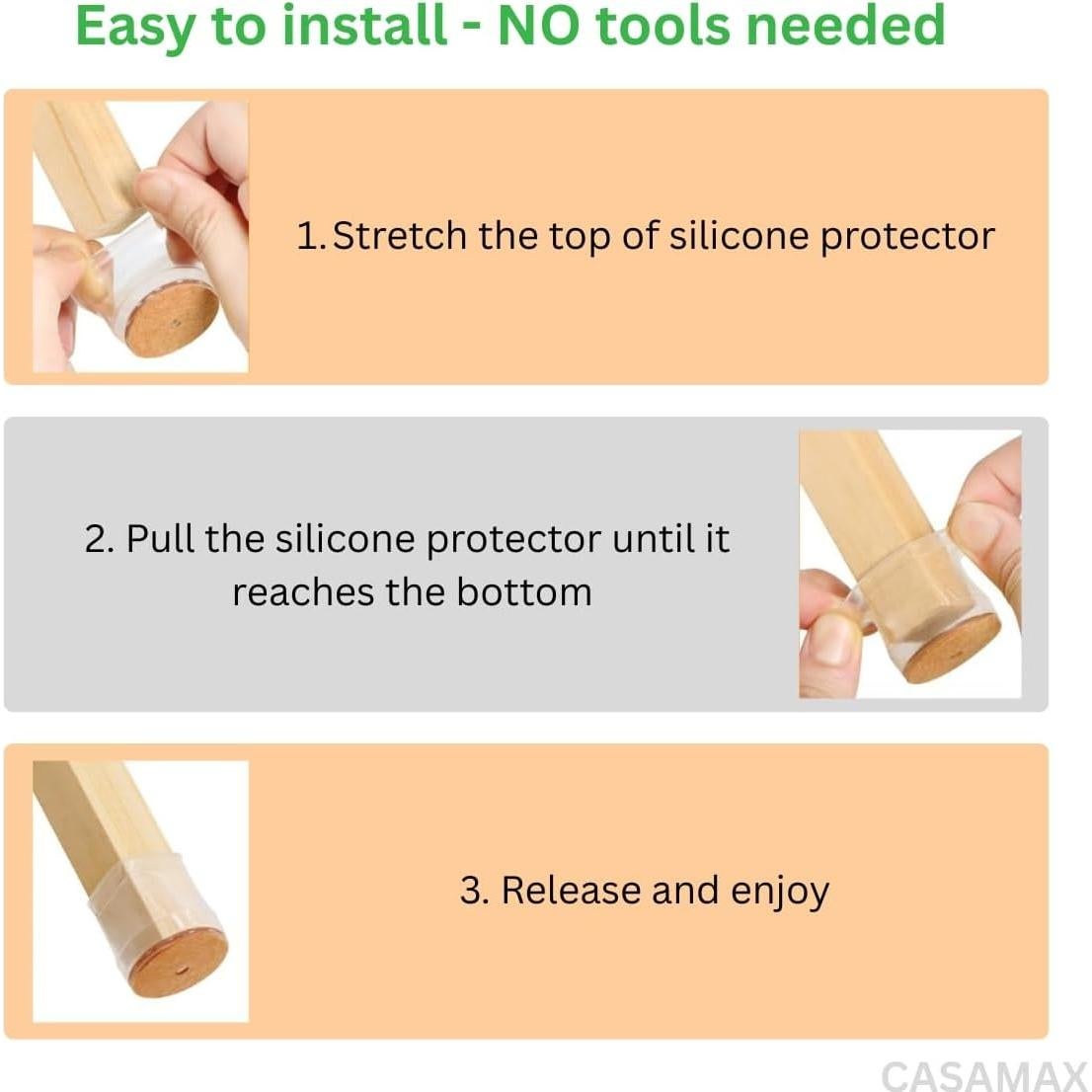 Protectores de Suelo CASAMAX para Patas de Sillas - 16 Unidades