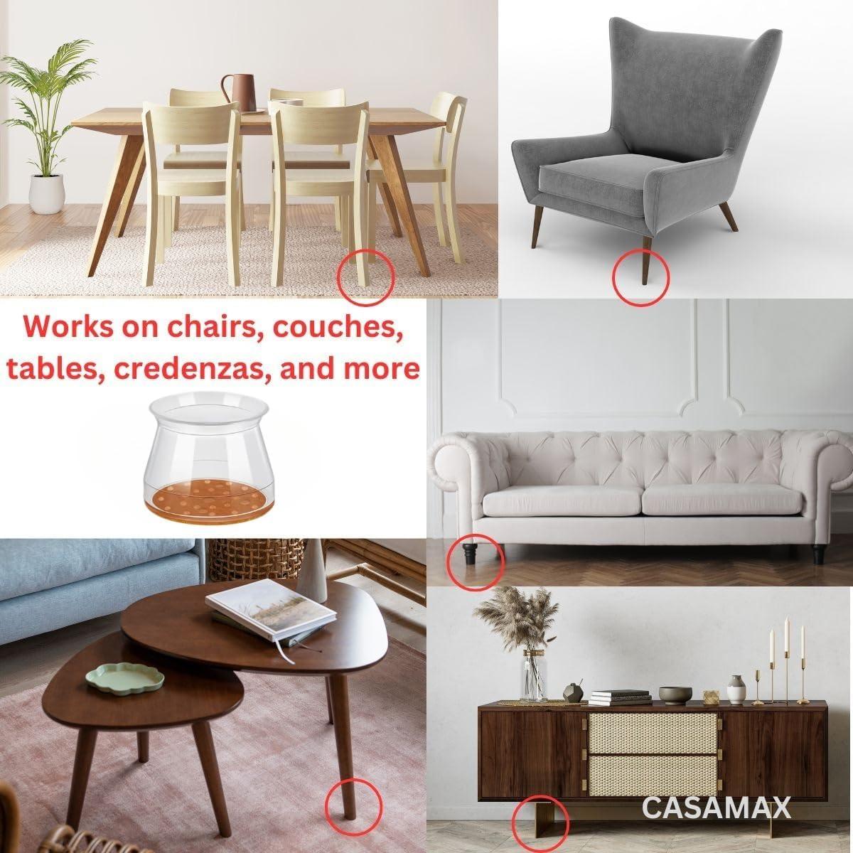 Protectores de Suelo CASAMAX para Patas de Sillas - 16 Unidades