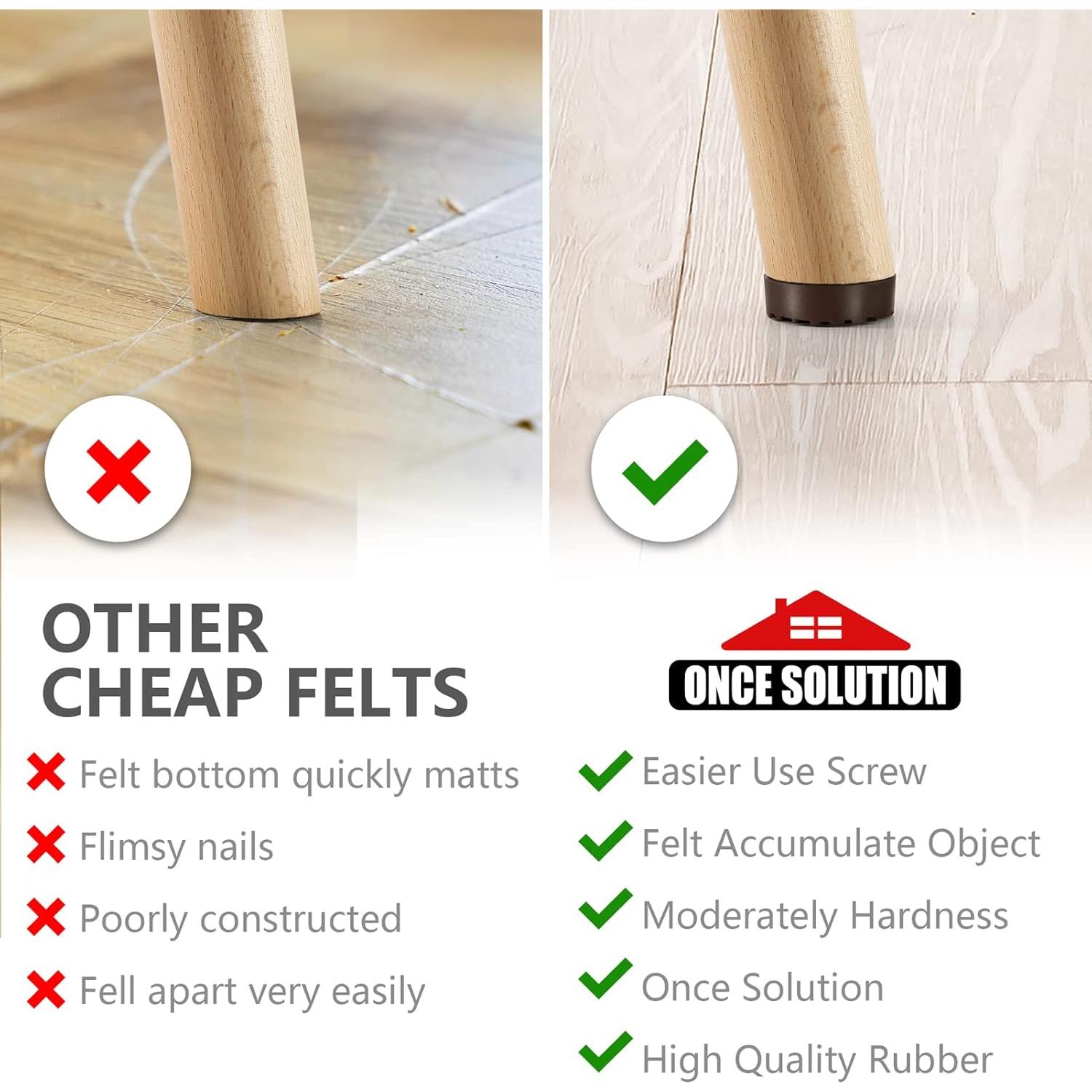 Pies de goma atornillables PROPA 32pcs antideslizantes marrón