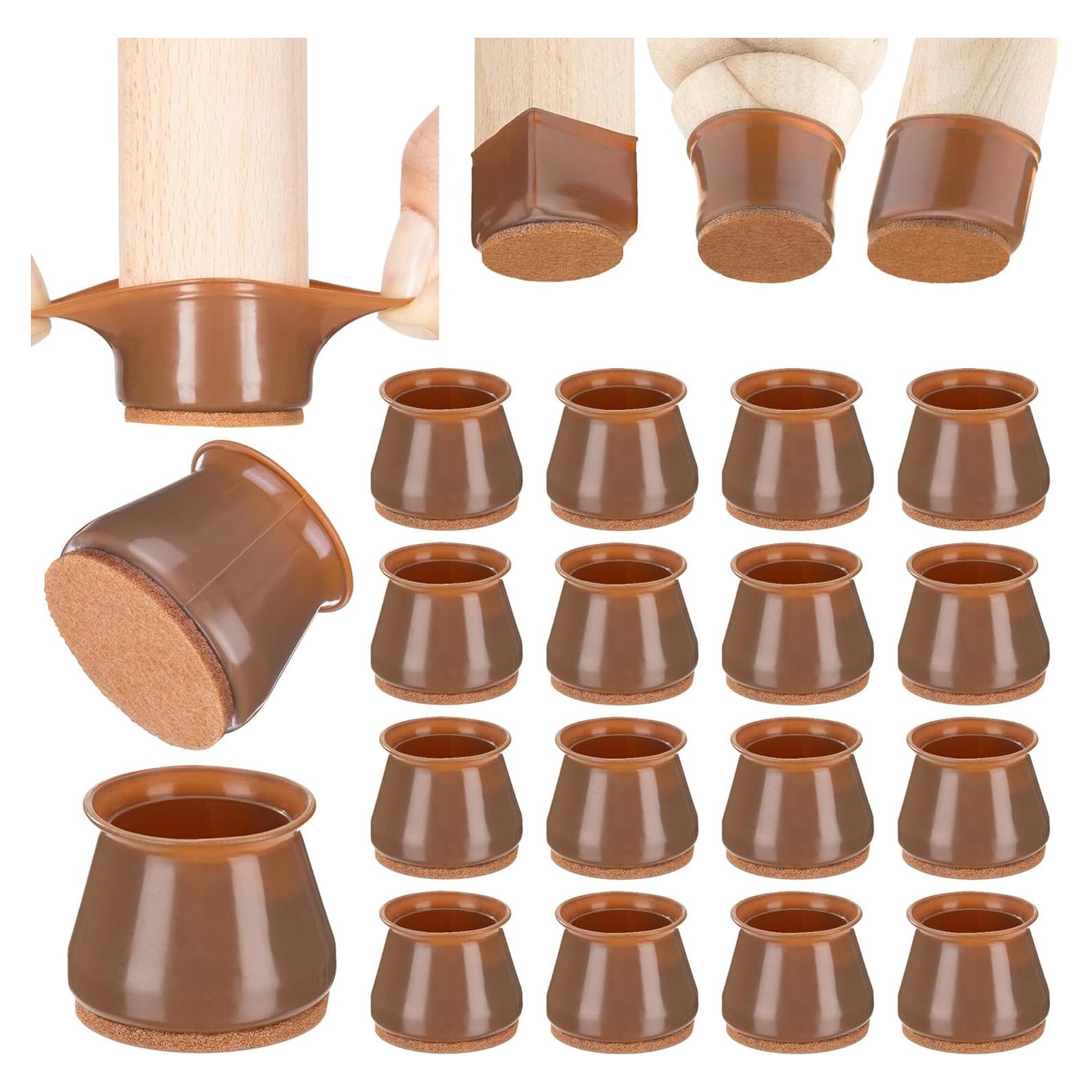 Protectores de Suelo para Patas de Silla Aneaseit 16 pcs Marrón