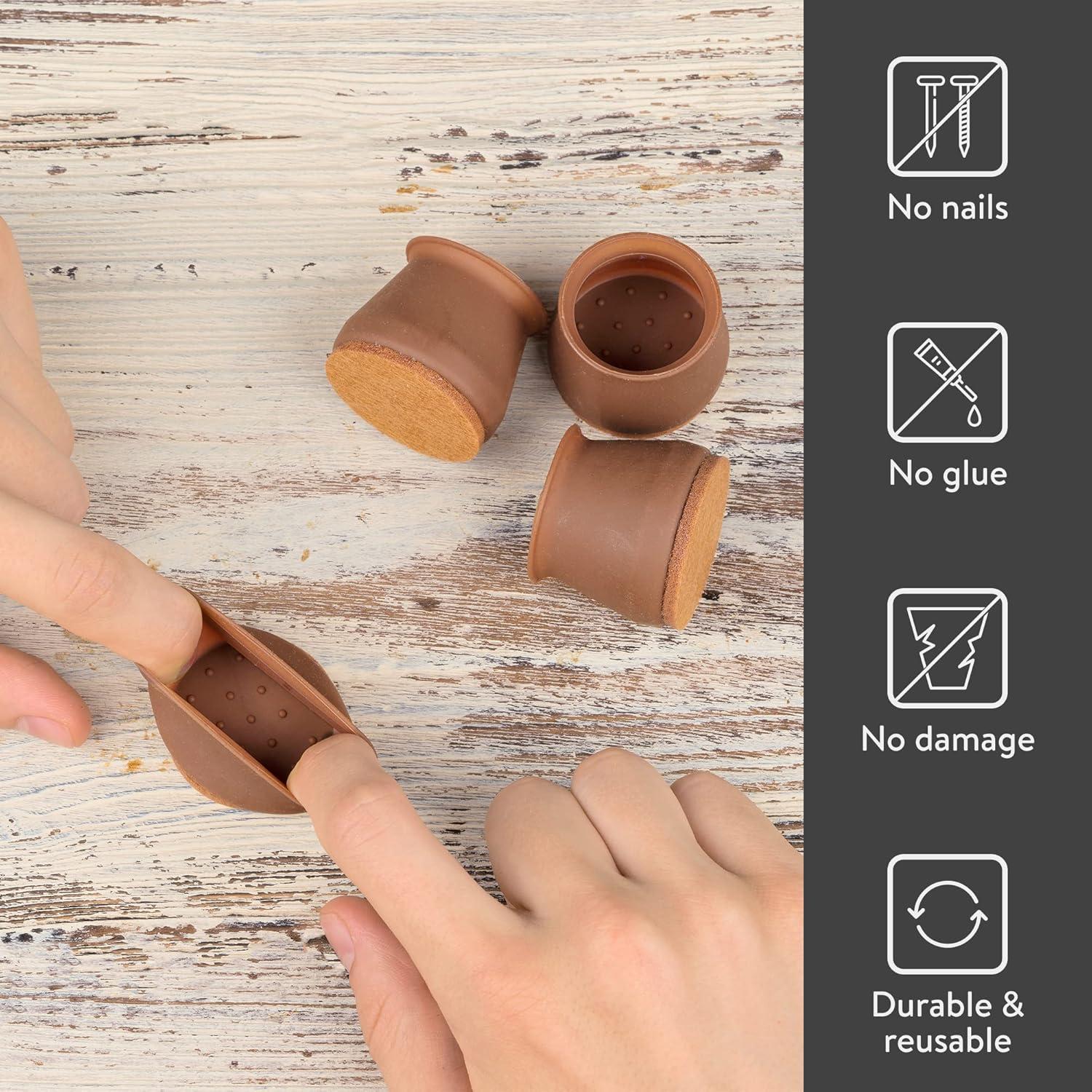 Protectores de Suelo para Patas de Silla Aneaseit 16 pcs Marrón