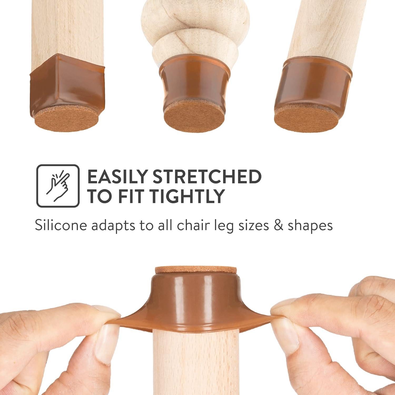 Protectores de Suelo para Patas de Silla Aneaseit 16 pcs Marrón