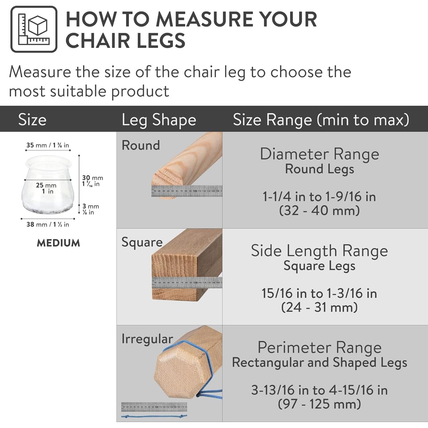Protectores de Suelo para Patas de Silla Aneaseit 16 pcs Marrón