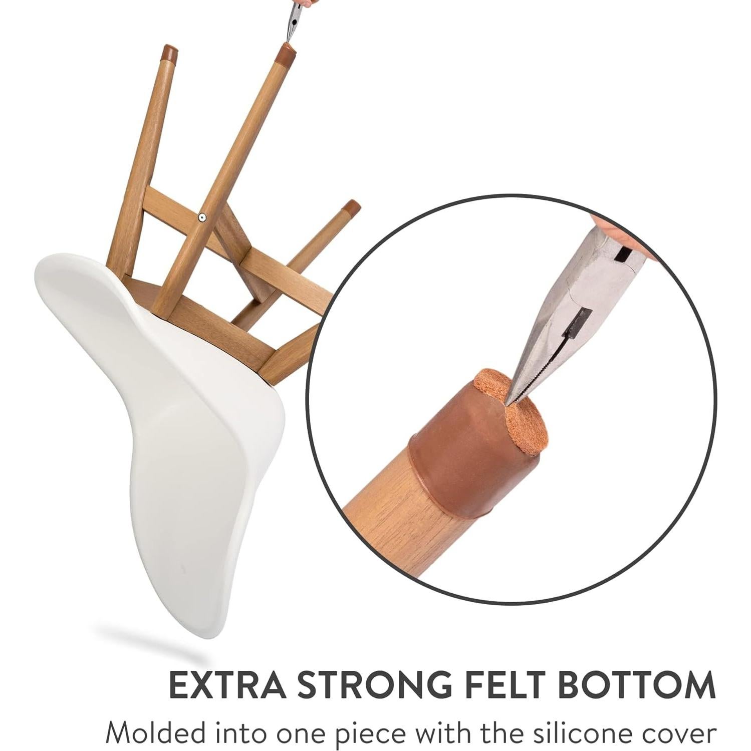 Protectores de Suelo para Patas de Silla Aneaseit 16 pcs Marrón