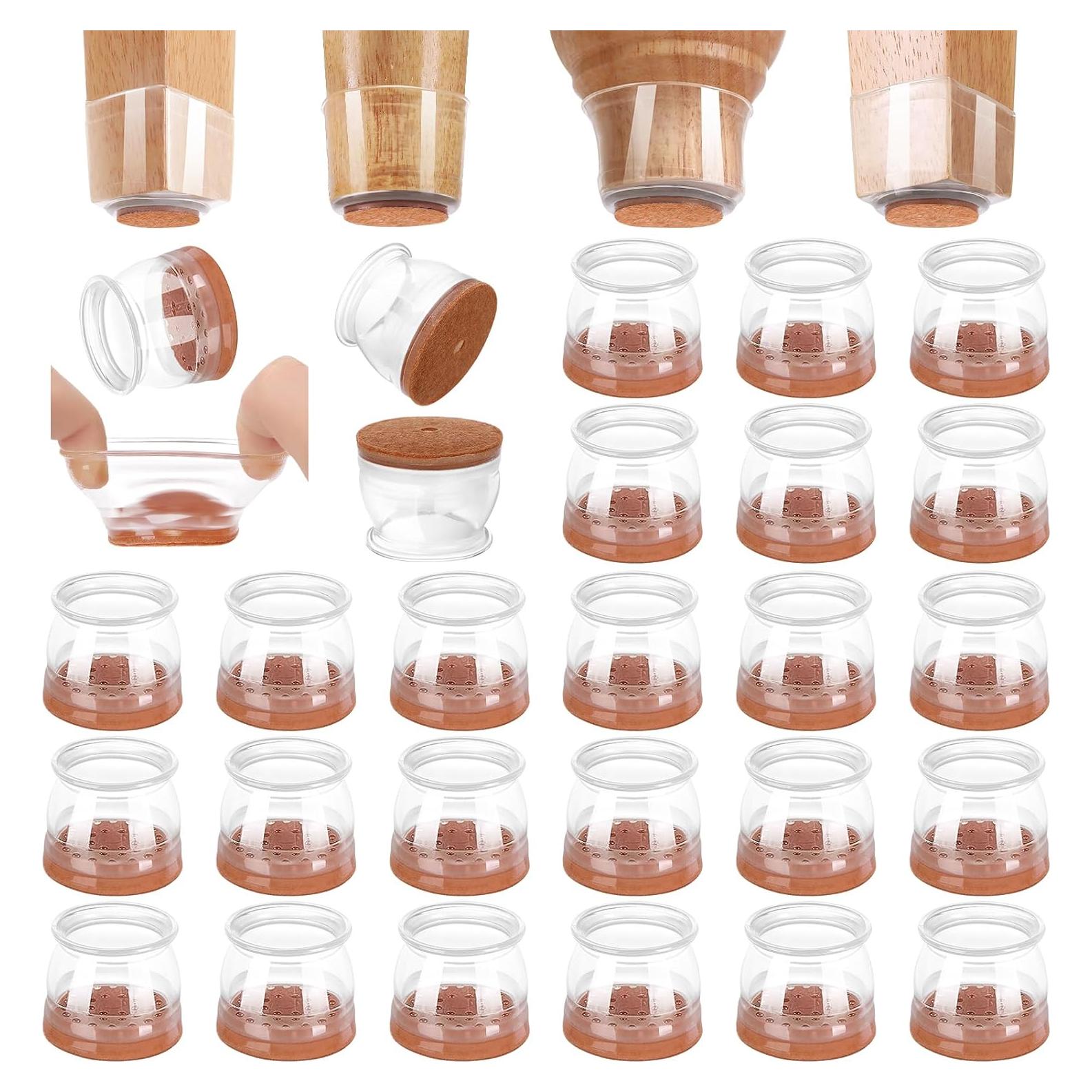 Protectores de Piso CHUNZEXI 24 Pcs Silicona con Fieltro S