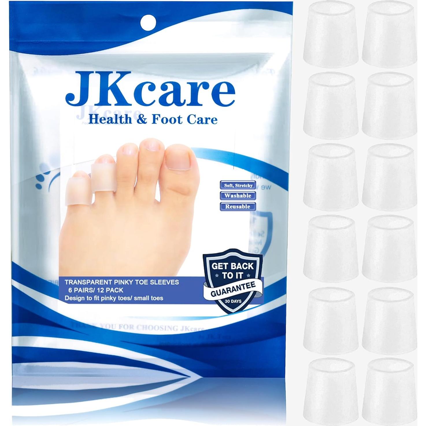 Mangas Transparentes para Dedo Meñique JKcare - 12 Almohadillas de Silicona