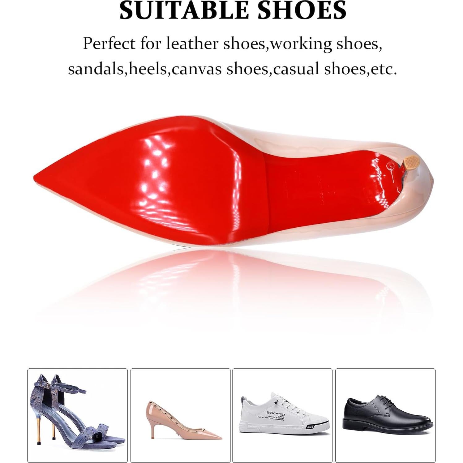 Protectores de Suela Roja BHXANZOU 8 Pcs Antideslizantes 15.24x11.43cm