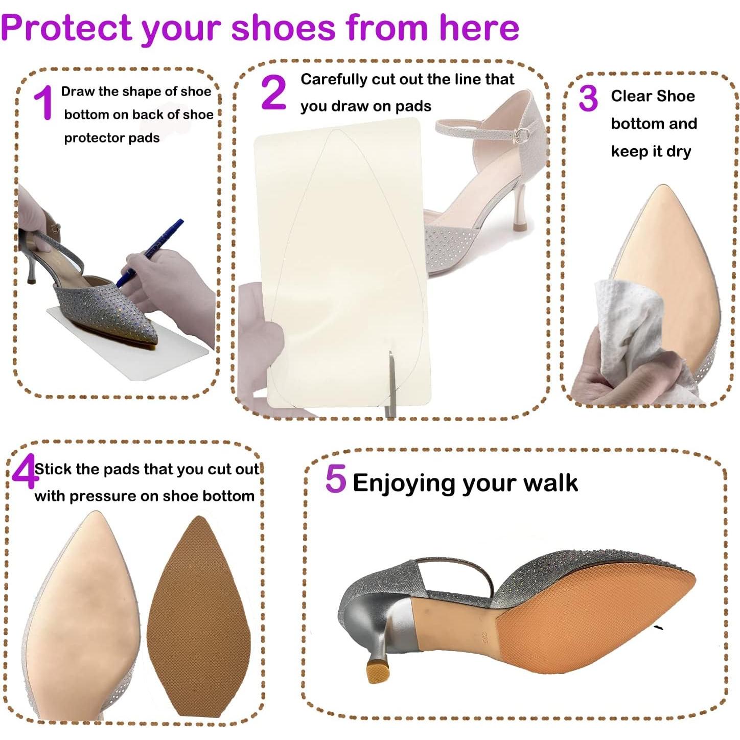 Protector de Suela ZBLGO - Almohadillas Antideslizantes para Tacones Altos