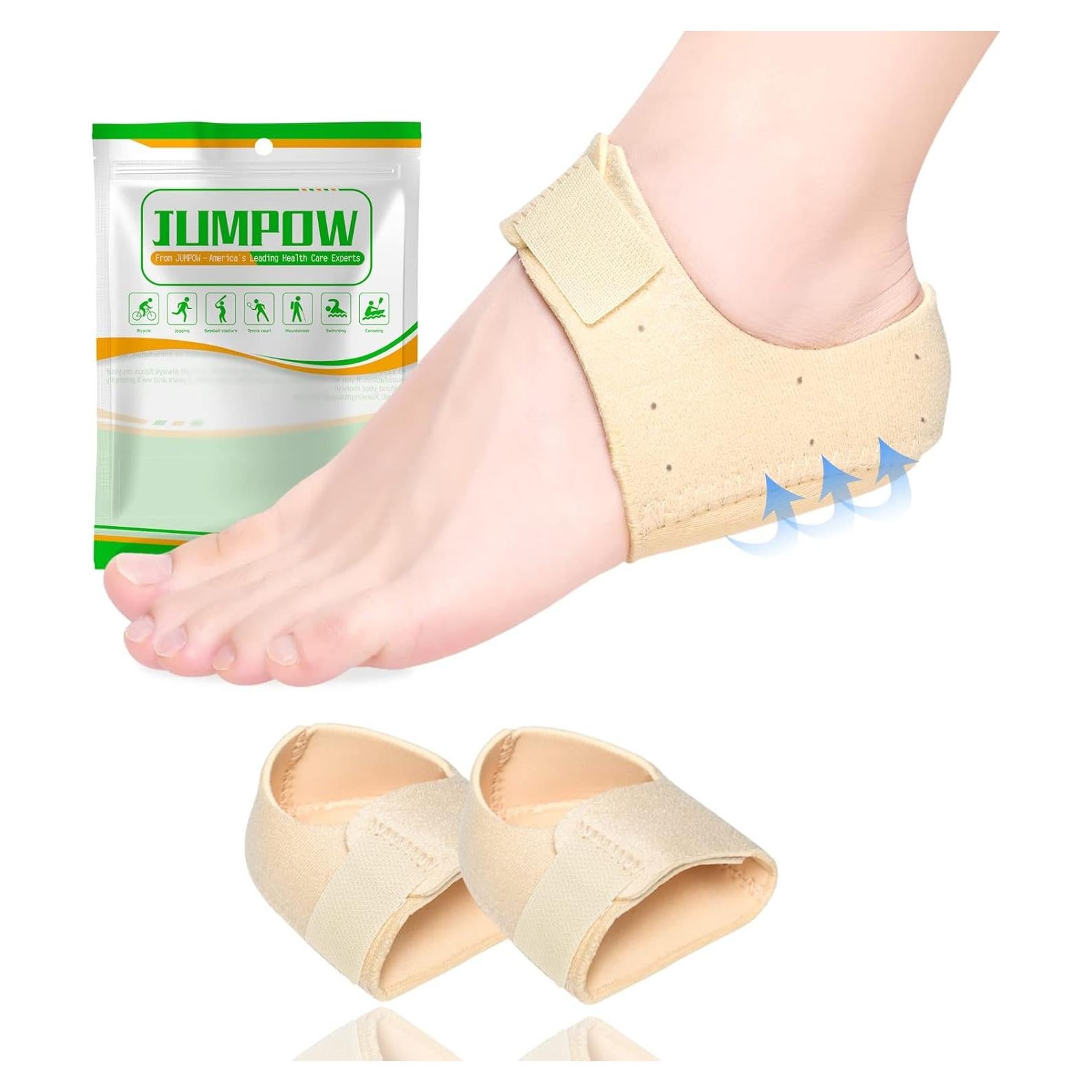 Protectores de Talón JUMPOW Beige Gruesos para Fascitis Plantar