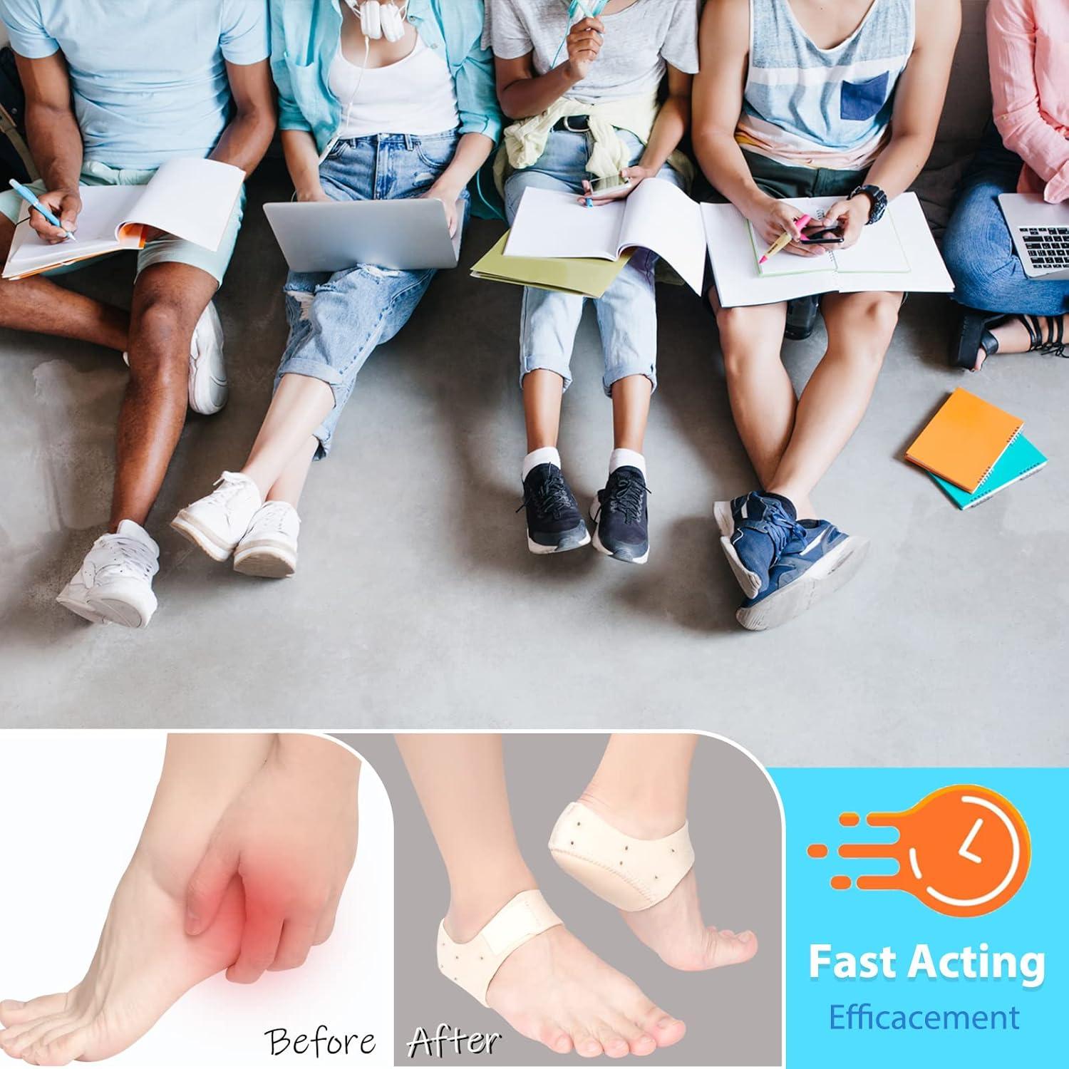 Protectores de Talón JUMPOW Beige Gruesos para Fascitis Plantar