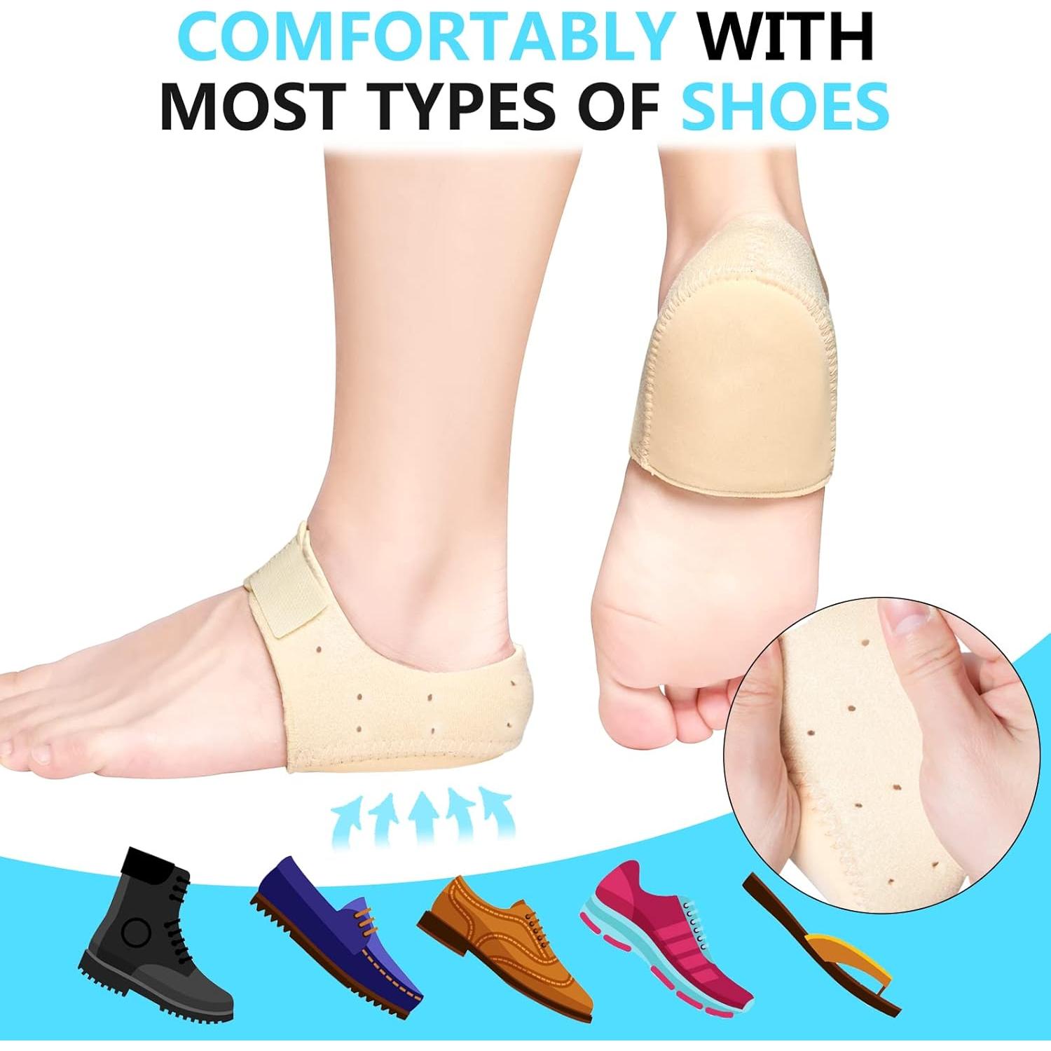 Protectores de Talón JUMPOW Beige Gruesos para Fascitis Plantar