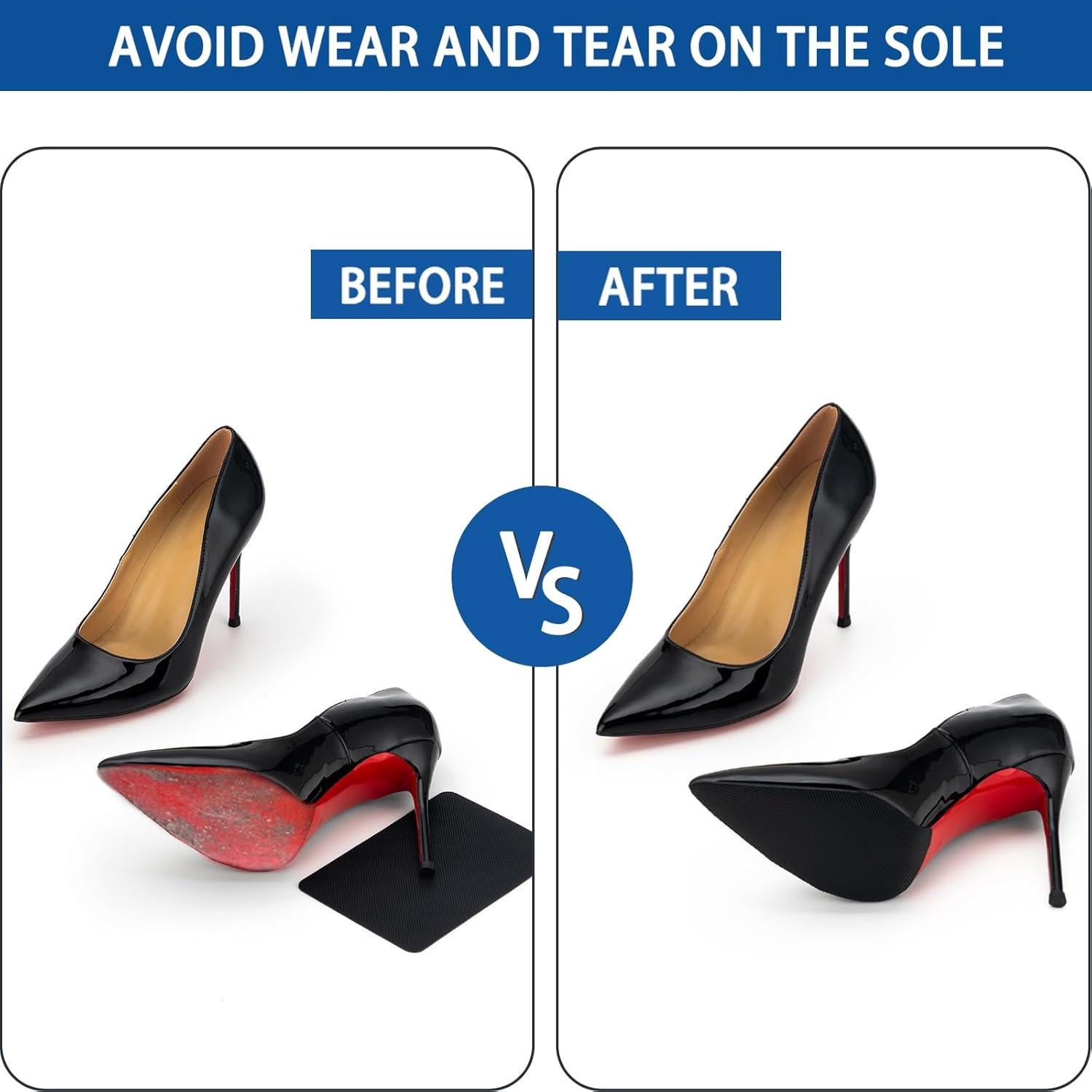 Protector de Suela de Zapato GADEBAO 4 Pcs Antideslizante Negro