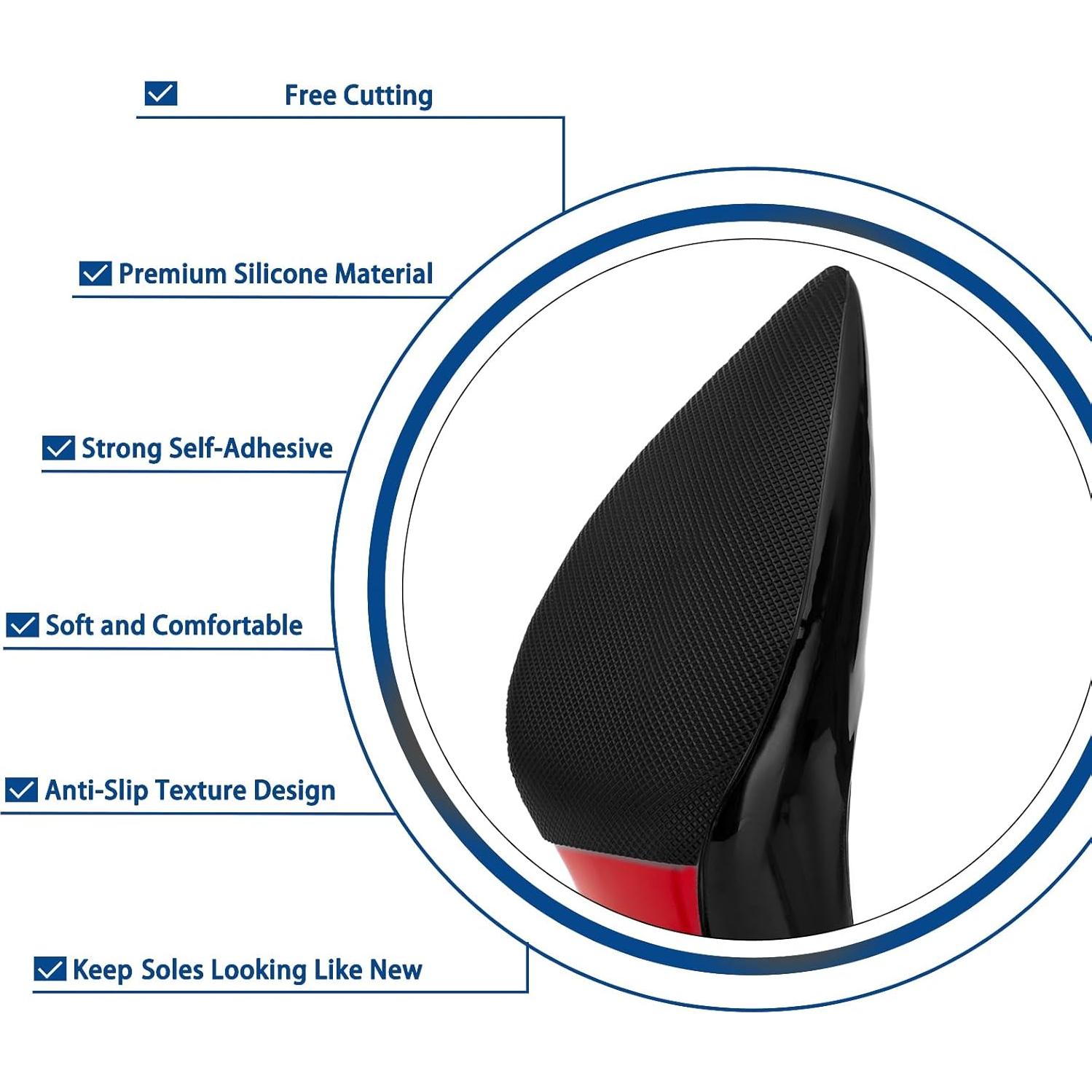 Protector de Suela de Zapato GADEBAO 4 Pcs Antideslizante Negro