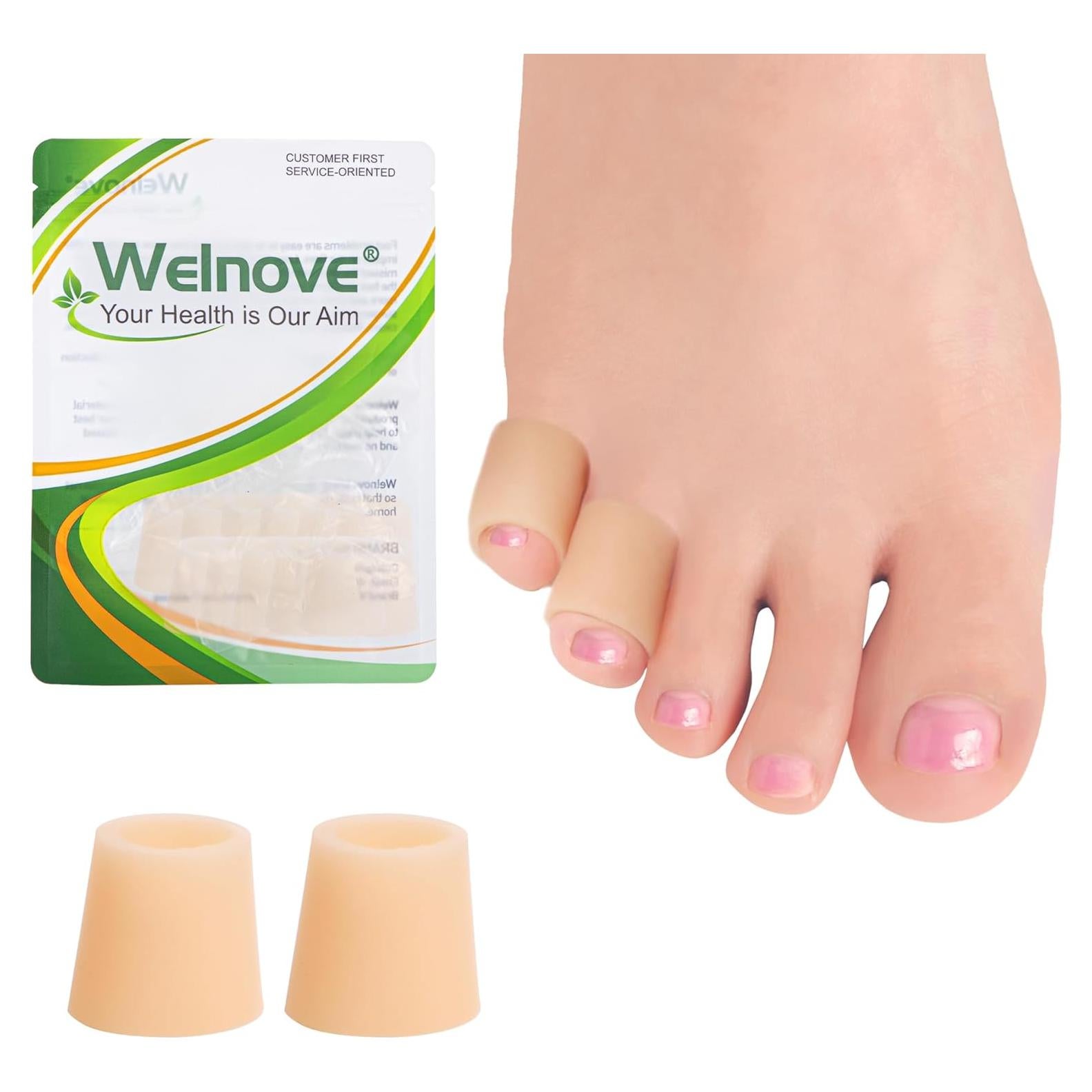 Protectores de Dedos Meñiques Welnove - 12 Cubiertas de Gel con Aloe Vera