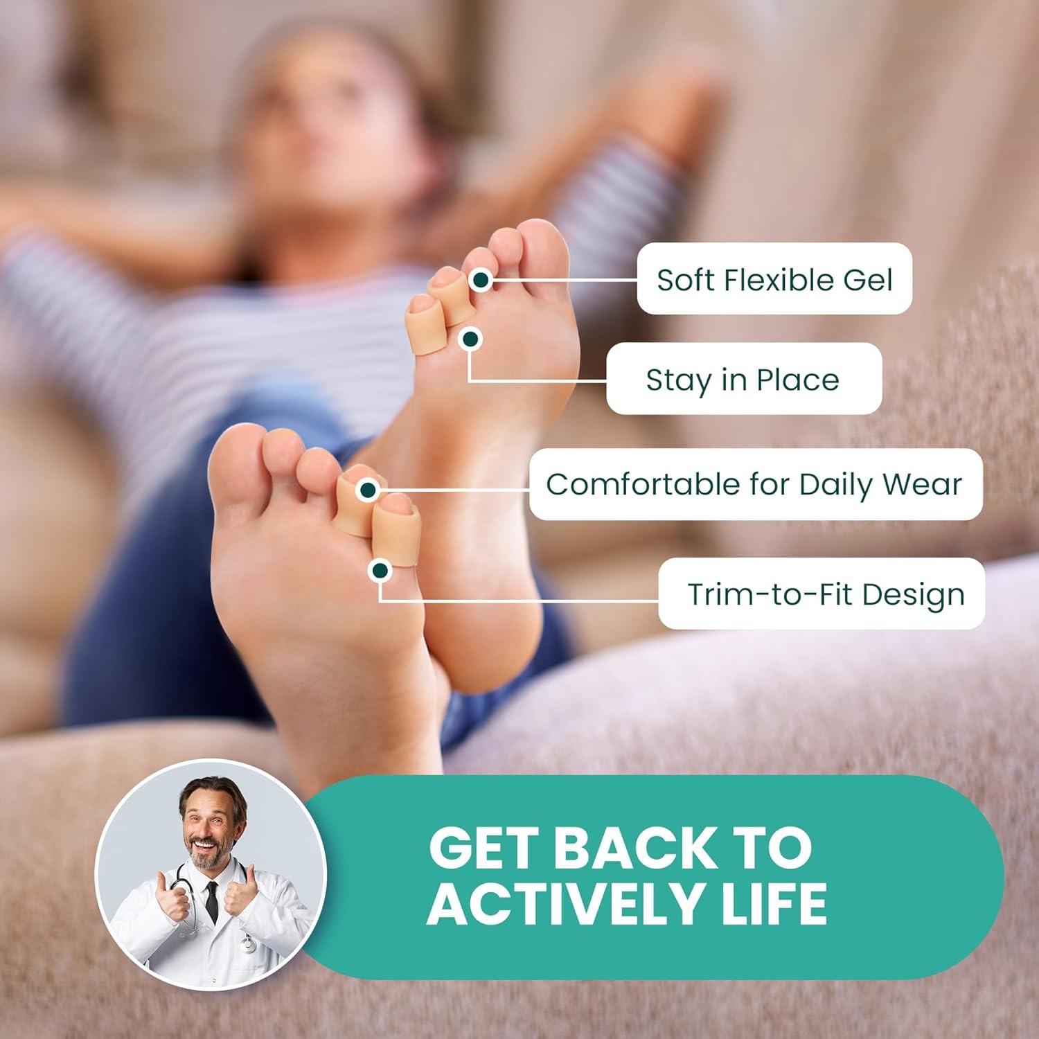 Protectores de Dedos Meñiques Welnove - 12 Cubiertas de Gel con Aloe Vera