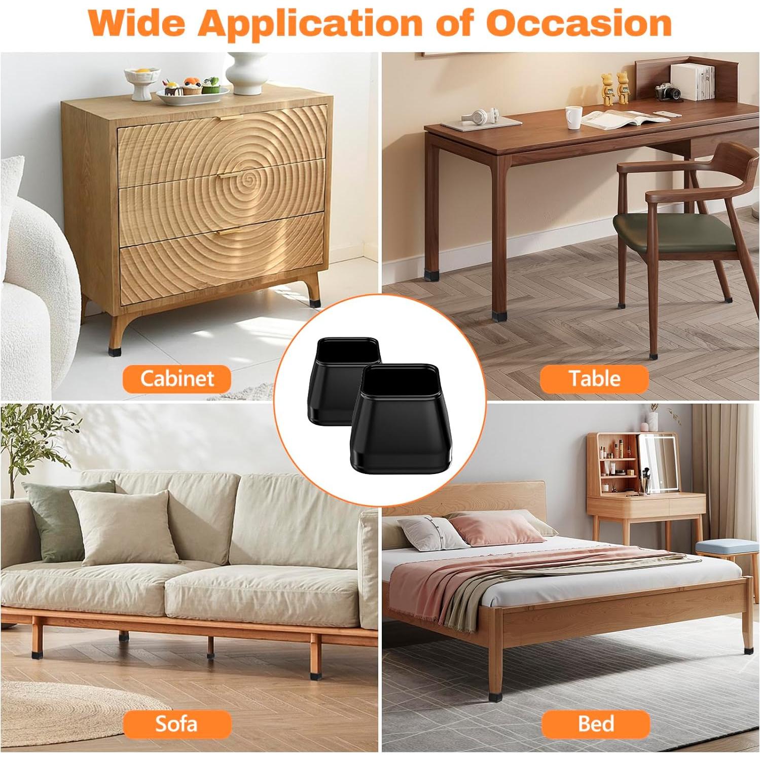 28 Deslizadores de Piernas de Silla Cuadrados BAIPOK - Protección para Alfombra