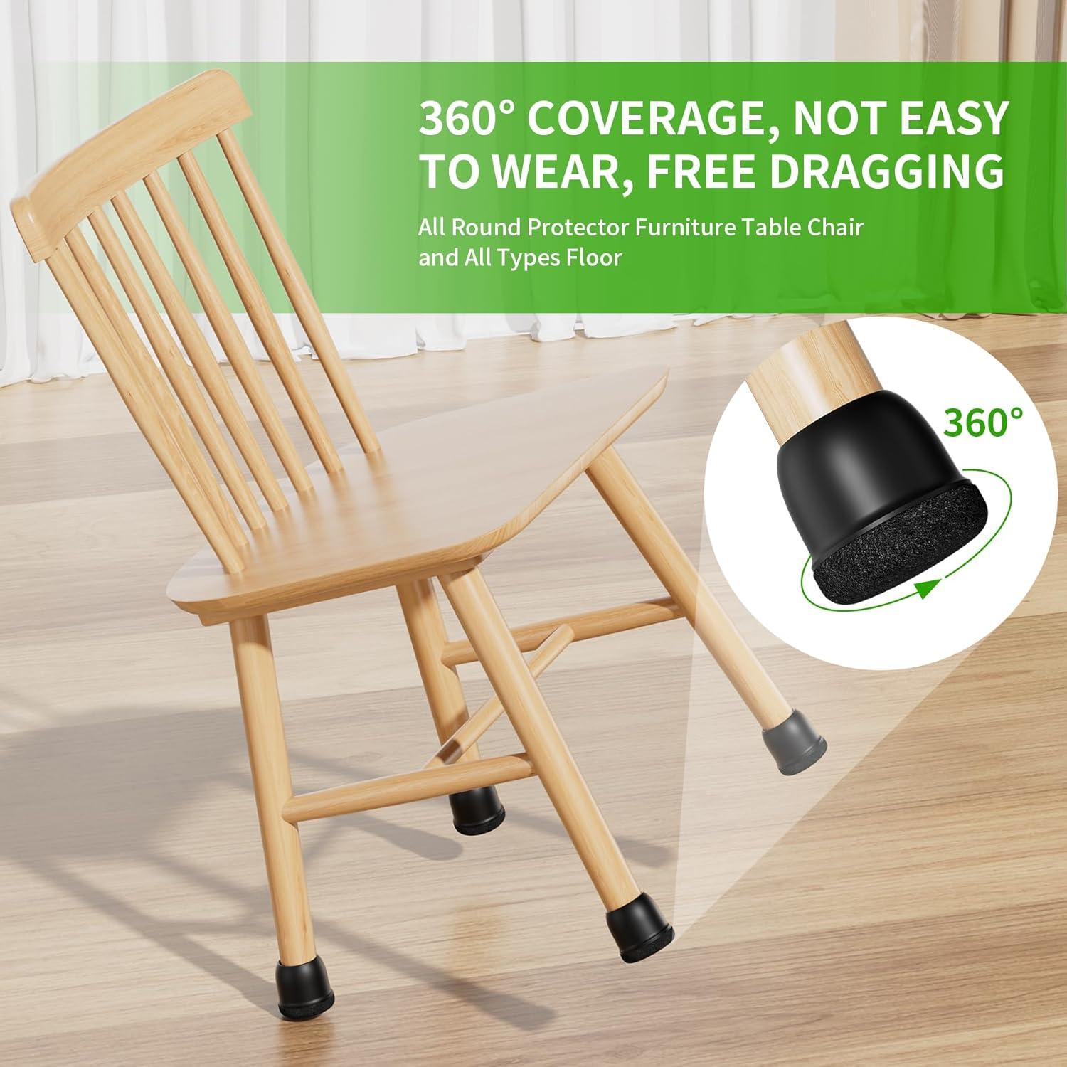 24 Protectores de Patas de Silla GAGUIUP Silicona y Fieltro