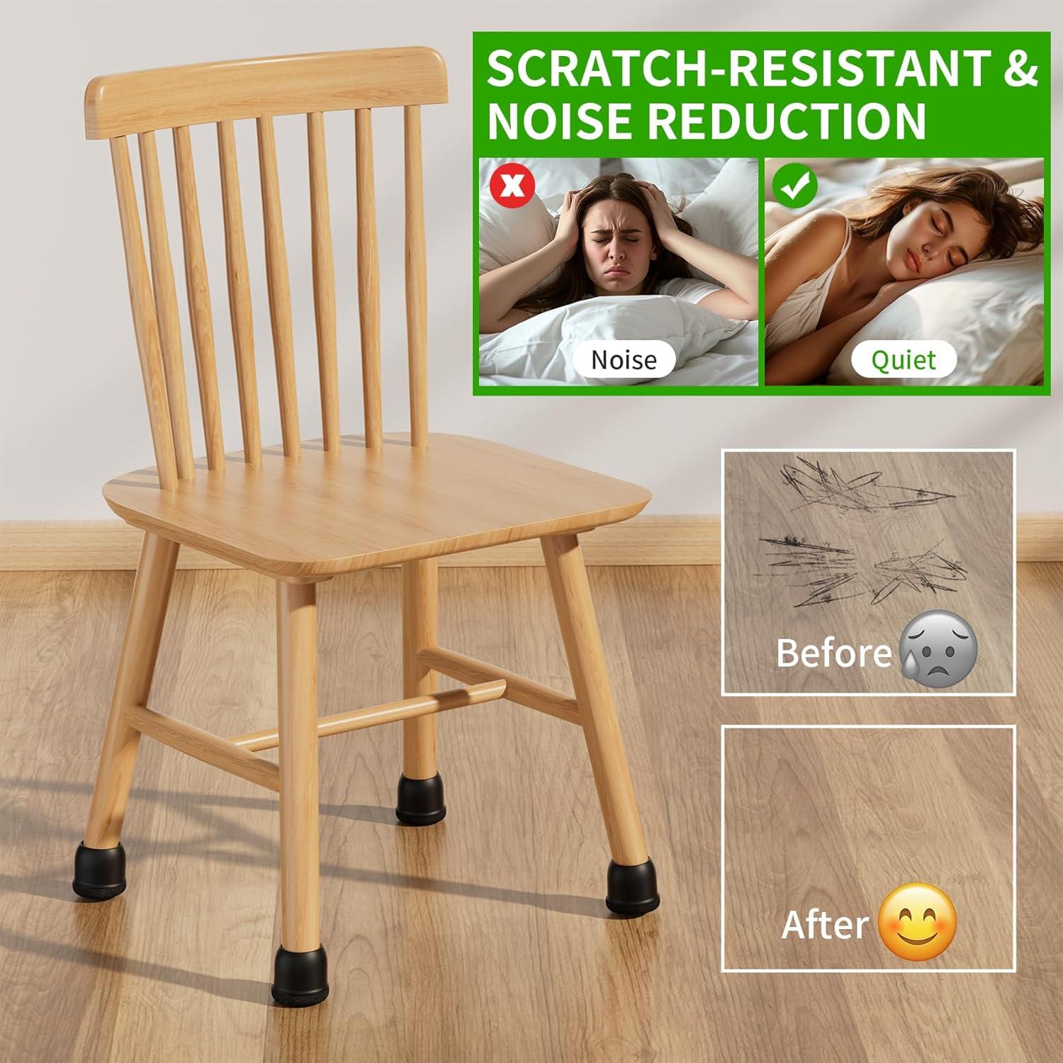 24 Protectores de Patas de Silla GAGUIUP Silicona y Fieltro