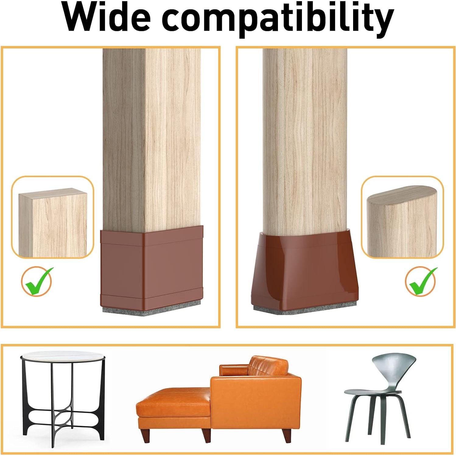 Protectores de Pies de Silla CHWM 16 PCS Silicona Marrón