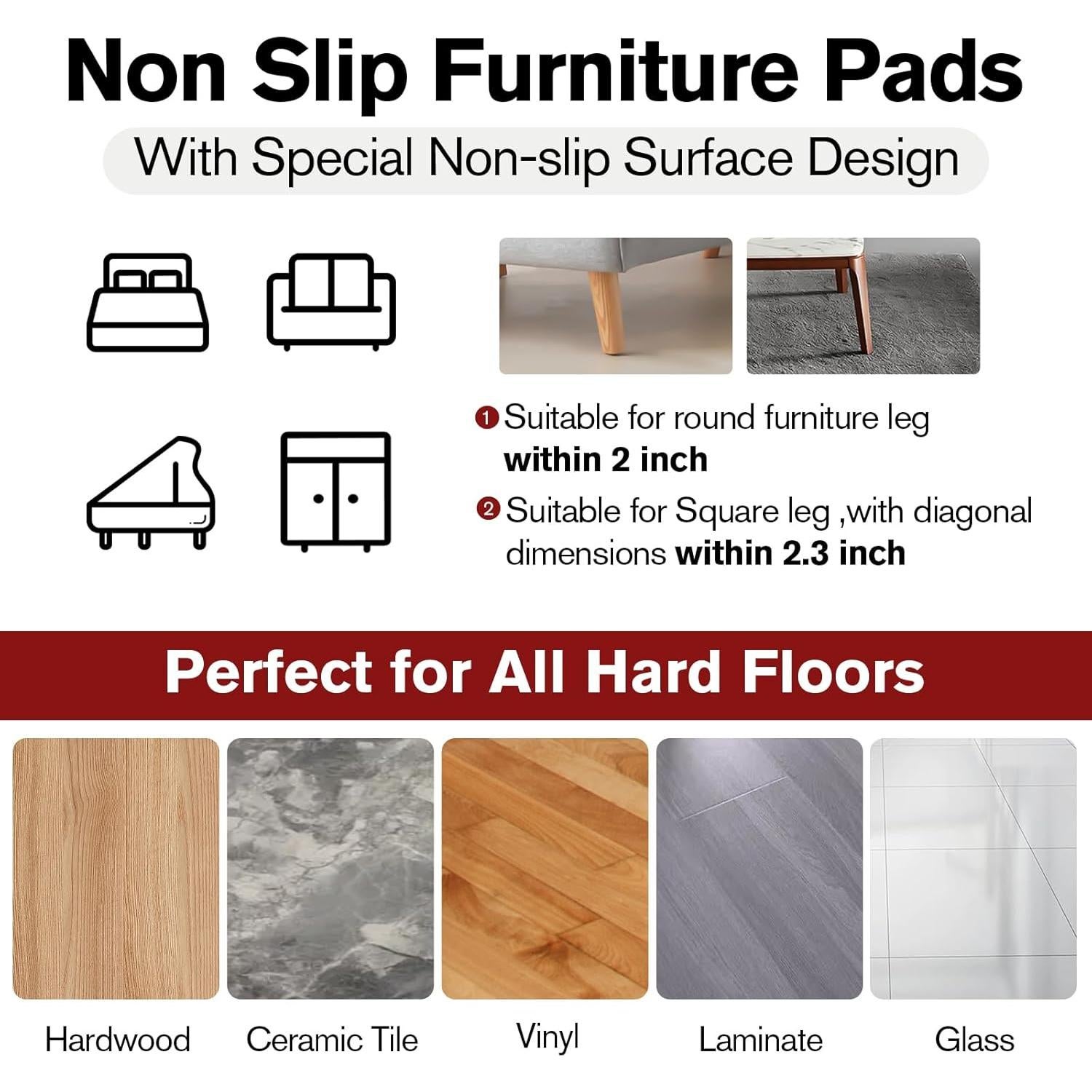 Almohadillas Antideslizantes BOIVSHI 16 Pcs 5.08 cm para Muebles