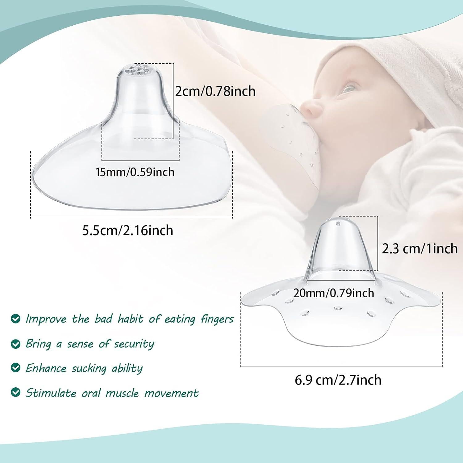 Protectores de Pezón Nuanchu 8 Pcs Silicona 20mm y 15mm