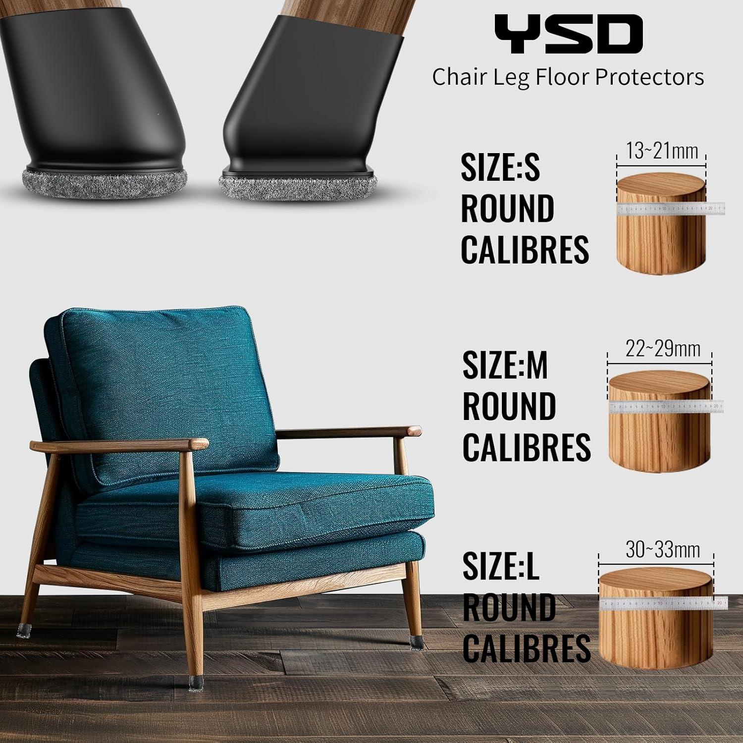 16 Protectores de Piso de Silicona para Sillas Inclinadas 3.18 cm