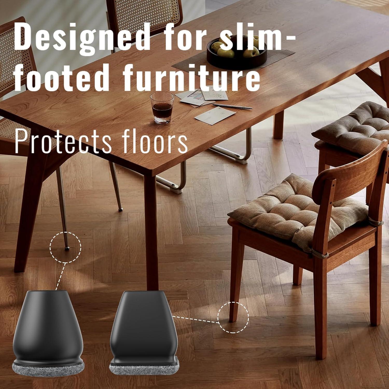 16 Protectores de Piso de Silicona para Sillas Inclinadas 3.18 cm