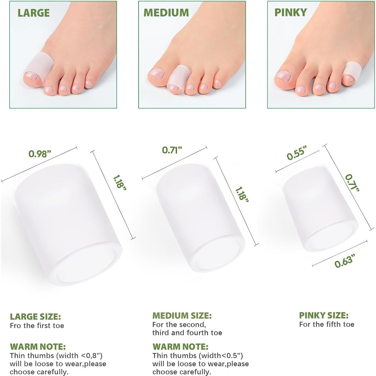 Protectores de Dedos de Silicona Bukihome - 14 Mangas Aloe Vera