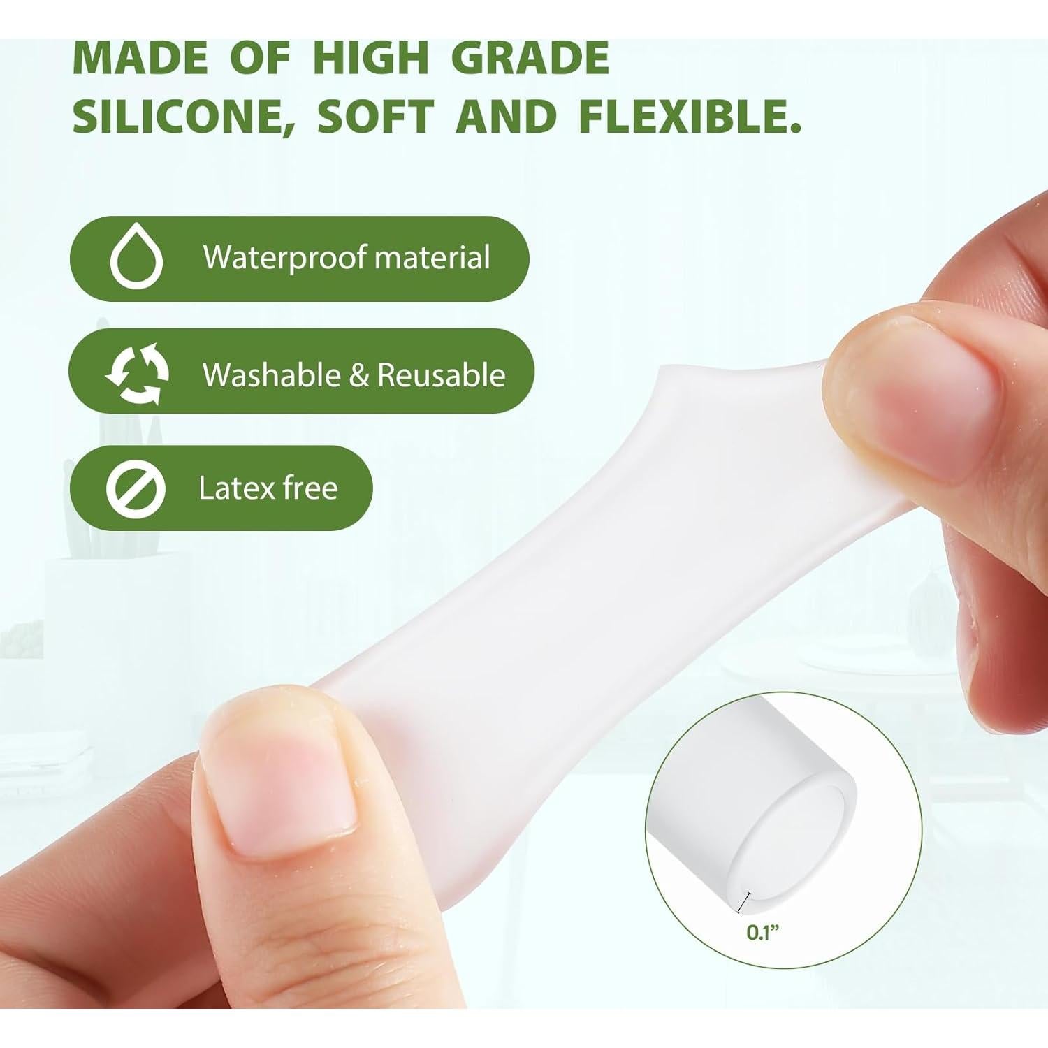 Protectores de Dedos de Silicona Bukihome - 14 Mangas Aloe Vera