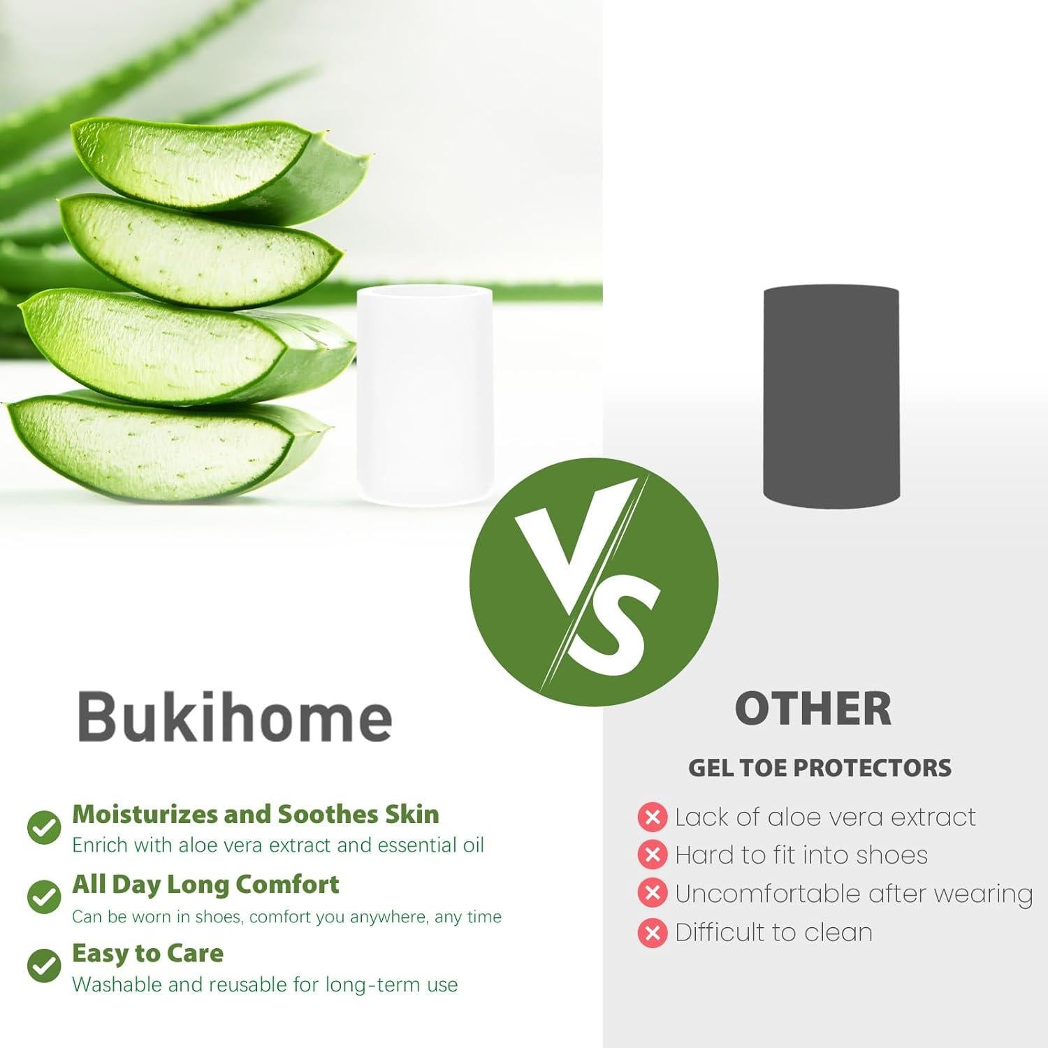 Protectores de Dedos de Silicona Bukihome - 14 Mangas Aloe Vera