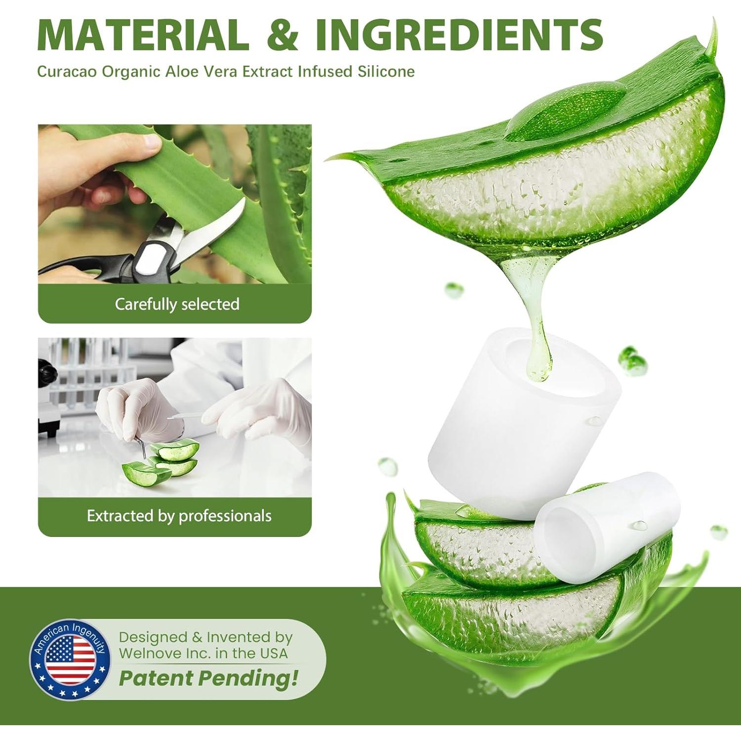 Protectores de Dedos de Silicona Bukihome - 14 Mangas Aloe Vera