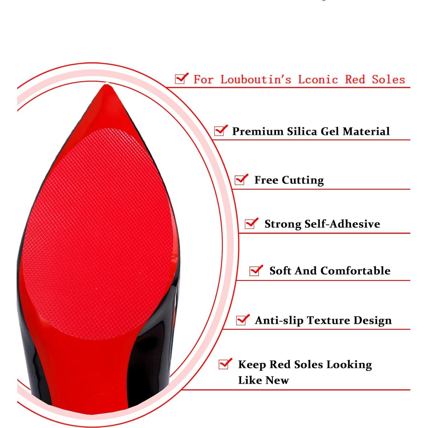 Protectores de Suela Antideslizantes CZBYXA12 para Tacones Rojo