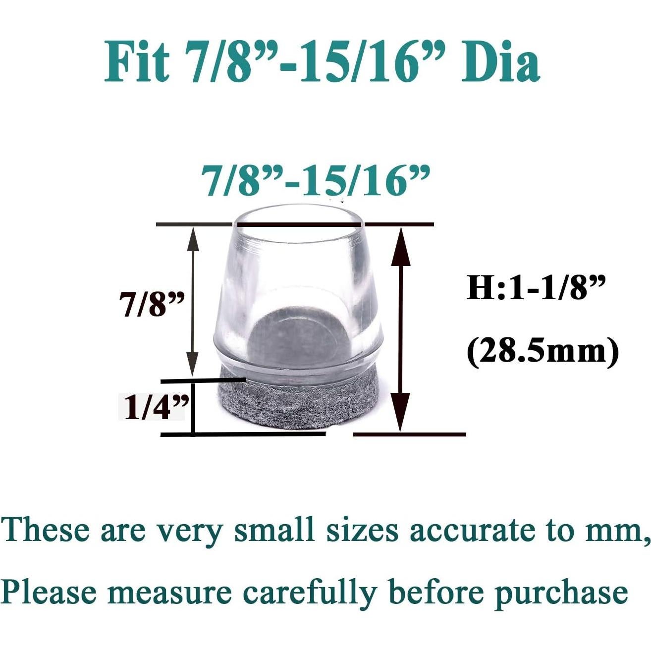 Protectores de Suelo para Patas de Sillas FURNIGEAR - 20 Unidades Silicona y Fieltro
