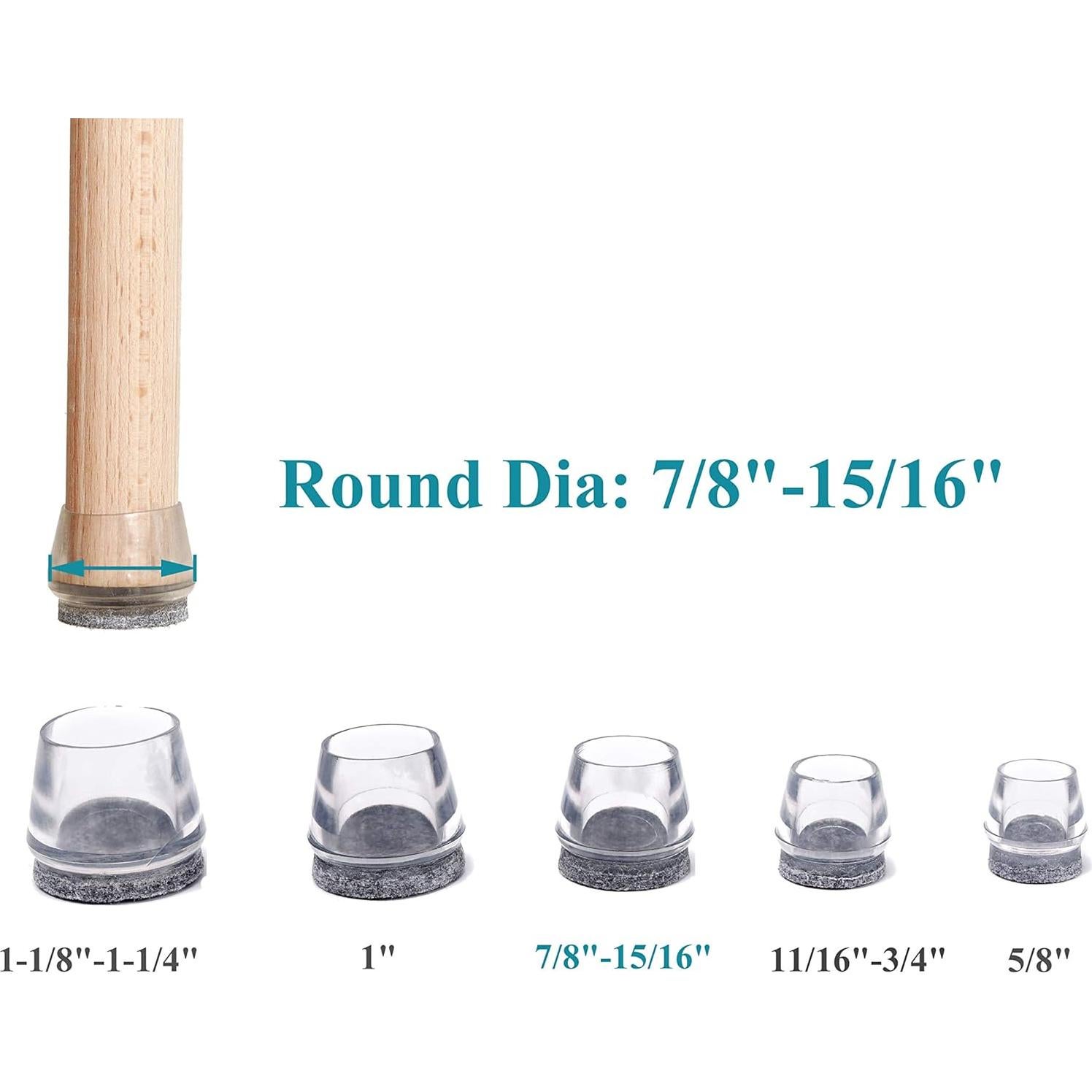 Protectores de Suelo para Patas de Sillas FURNIGEAR - 20 Unidades Silicona y Fieltro