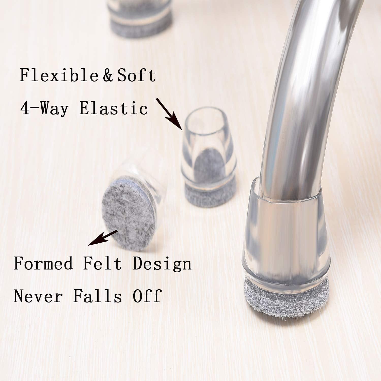 Protectores de Suelo para Patas de Sillas FURNIGEAR - 20 Unidades Silicona y Fieltro