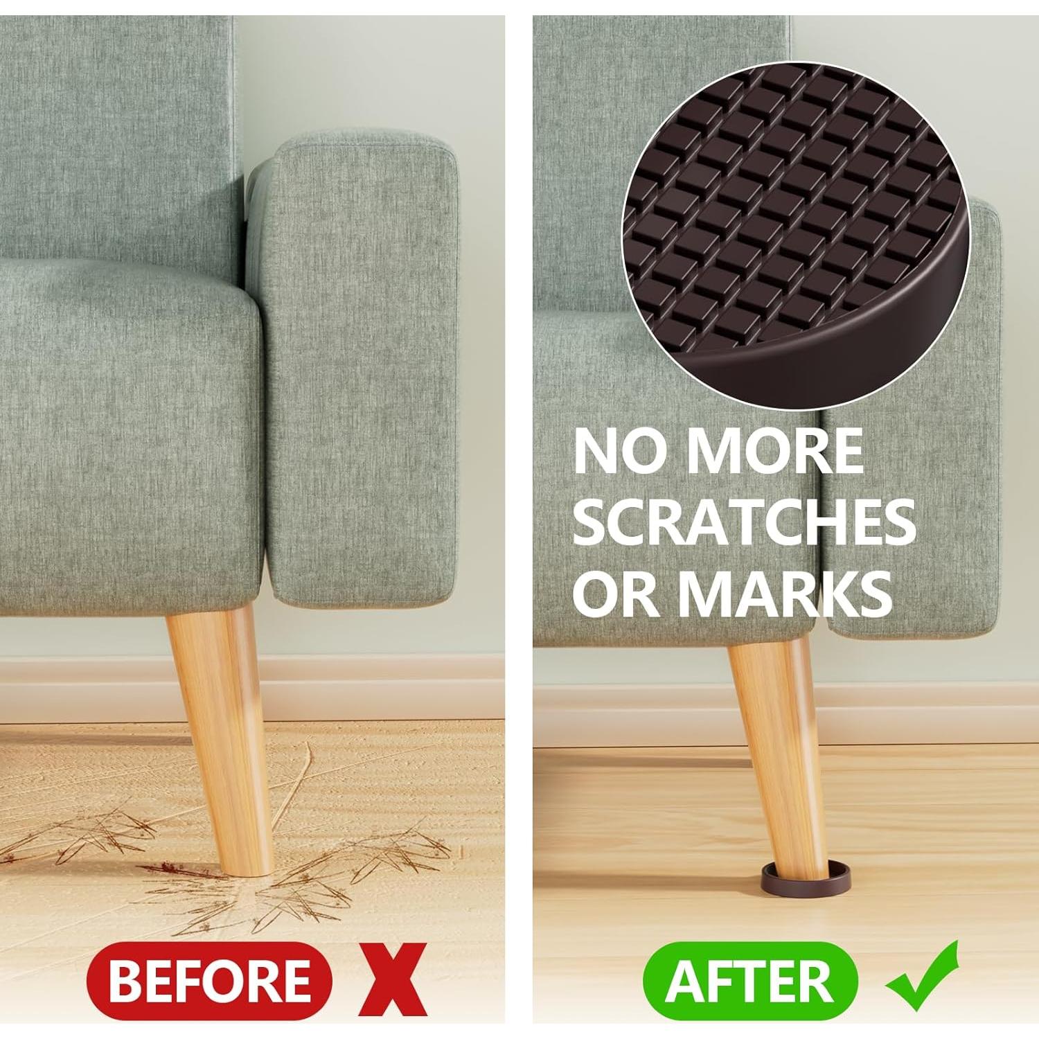 Almohadillas Antideslizantes GAGUIUP 8PCS 5.7cm Redondas Marrón