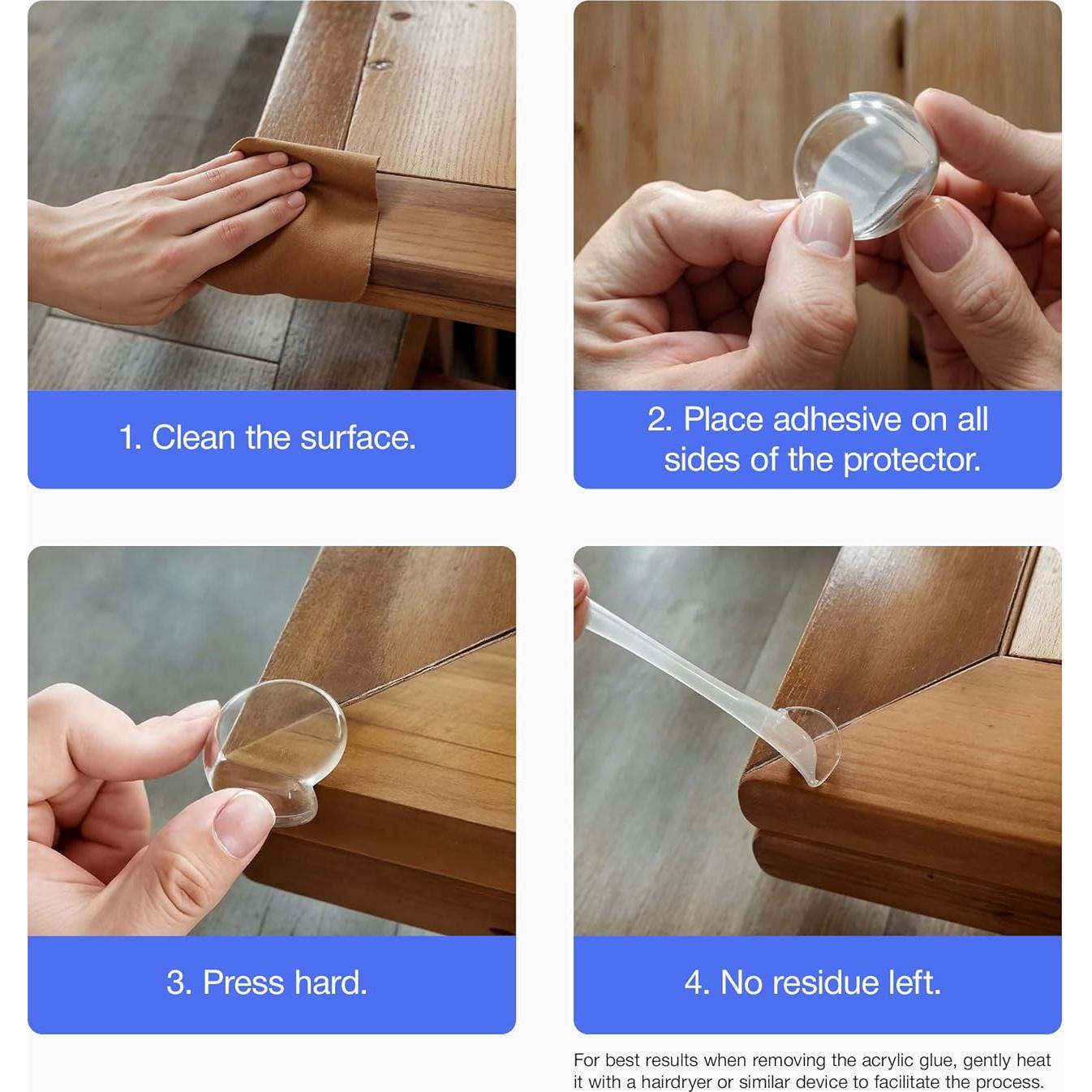 Protectores de Esquinas UXU para Bebés - 24 Piezas Transparentes