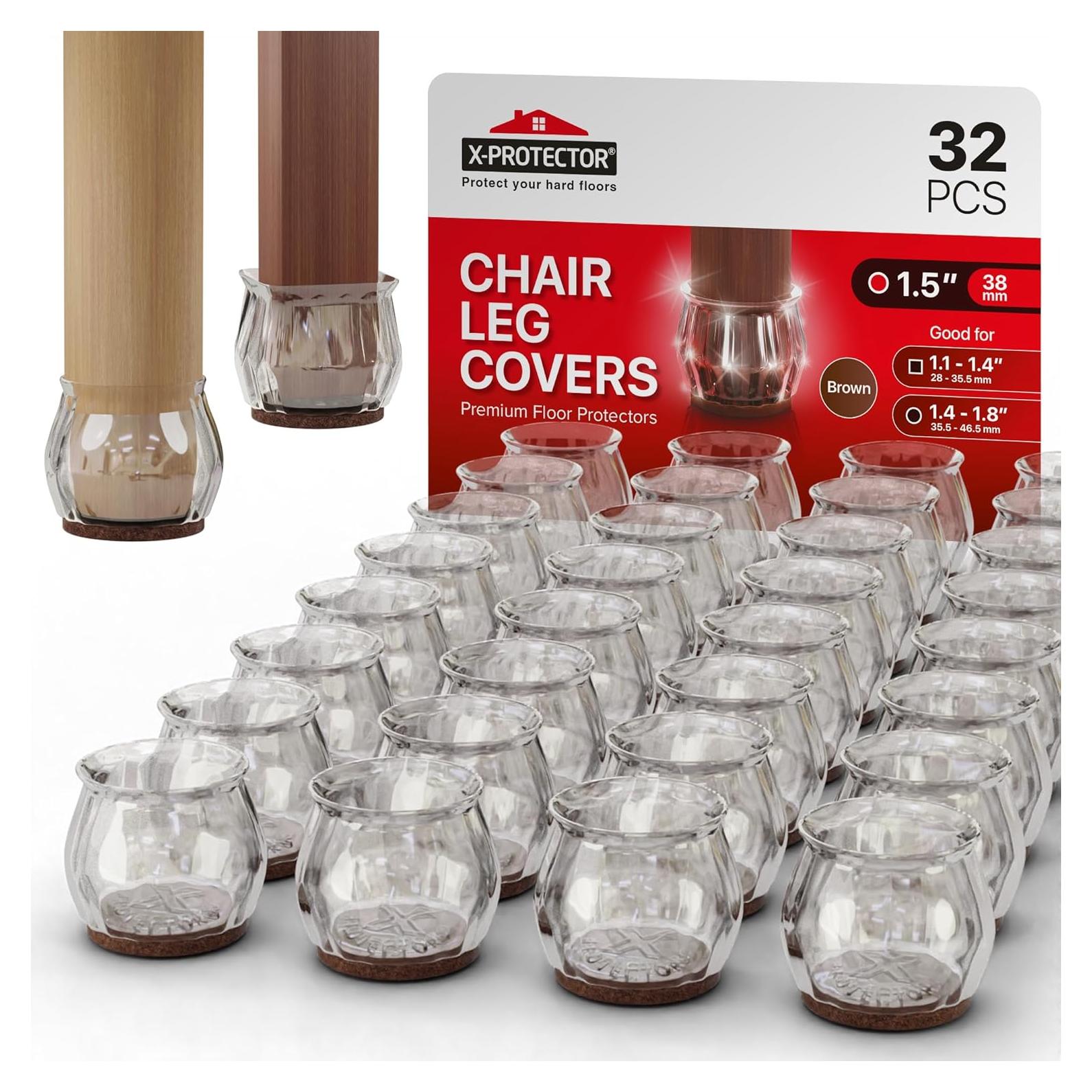 32 Protectores de Suelo para Patas de Silla X-Protector 3.6-4.6 cm