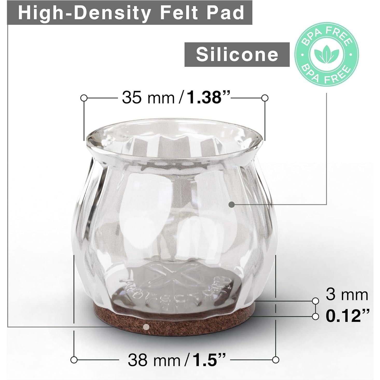 32 Protectores de Suelo para Patas de Silla X-Protector 3.6-4.6 cm