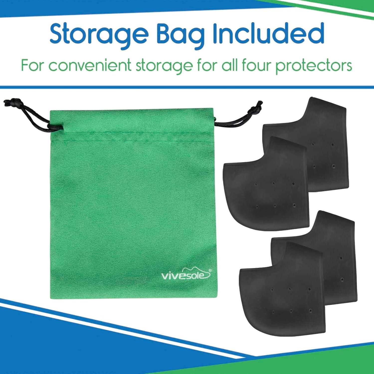 Protectores de Talón de Silicona ViveSole - 2 Pares - Alivio para Ampollas y Fascitis Plantar