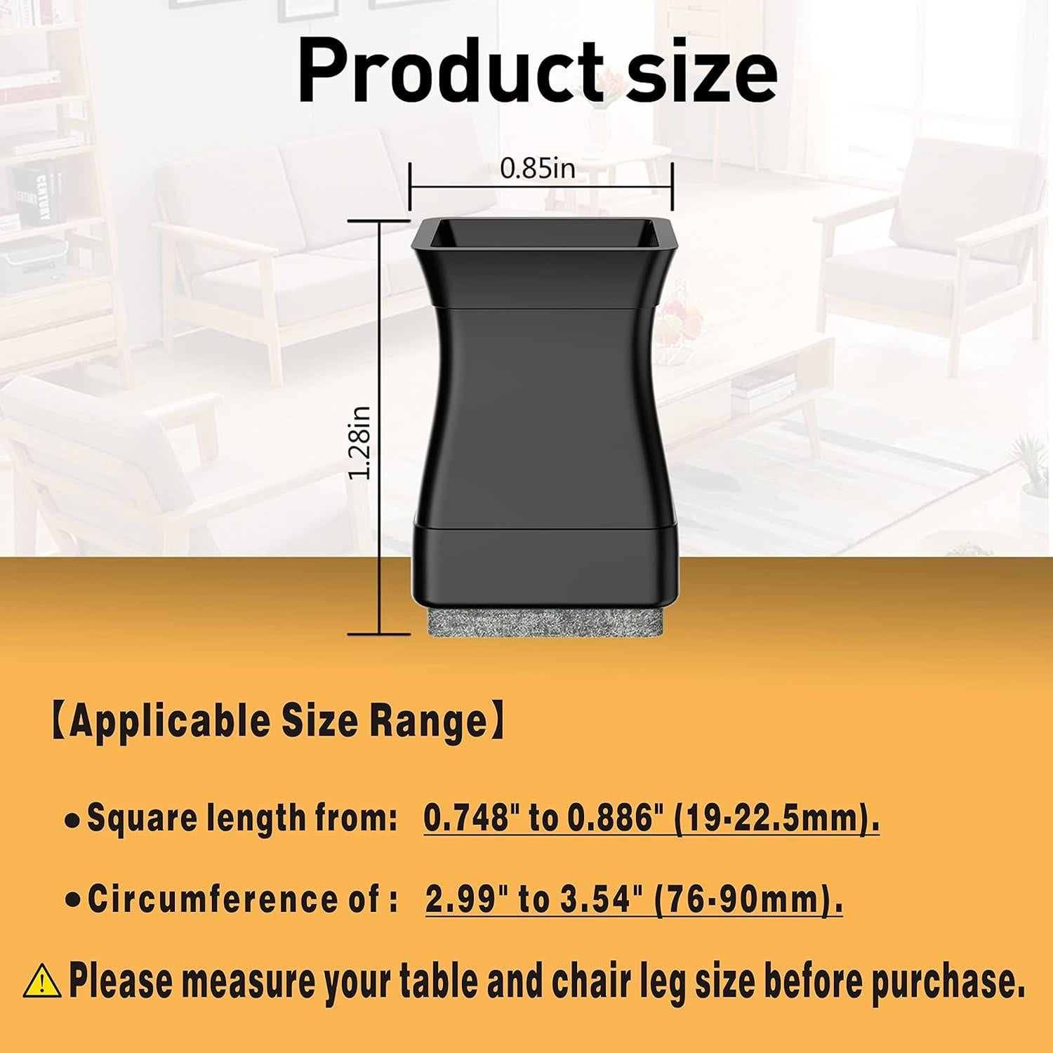 Protectores de patas de silla cuadrados CHWM 16 piezas silicona