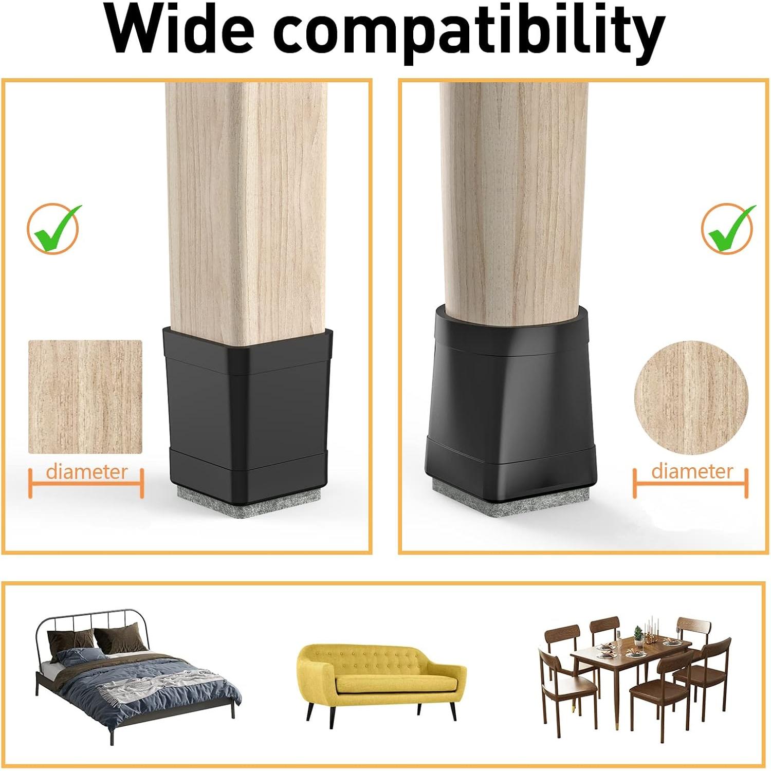 Protectores de patas de silla cuadrados CHWM 16 piezas silicona