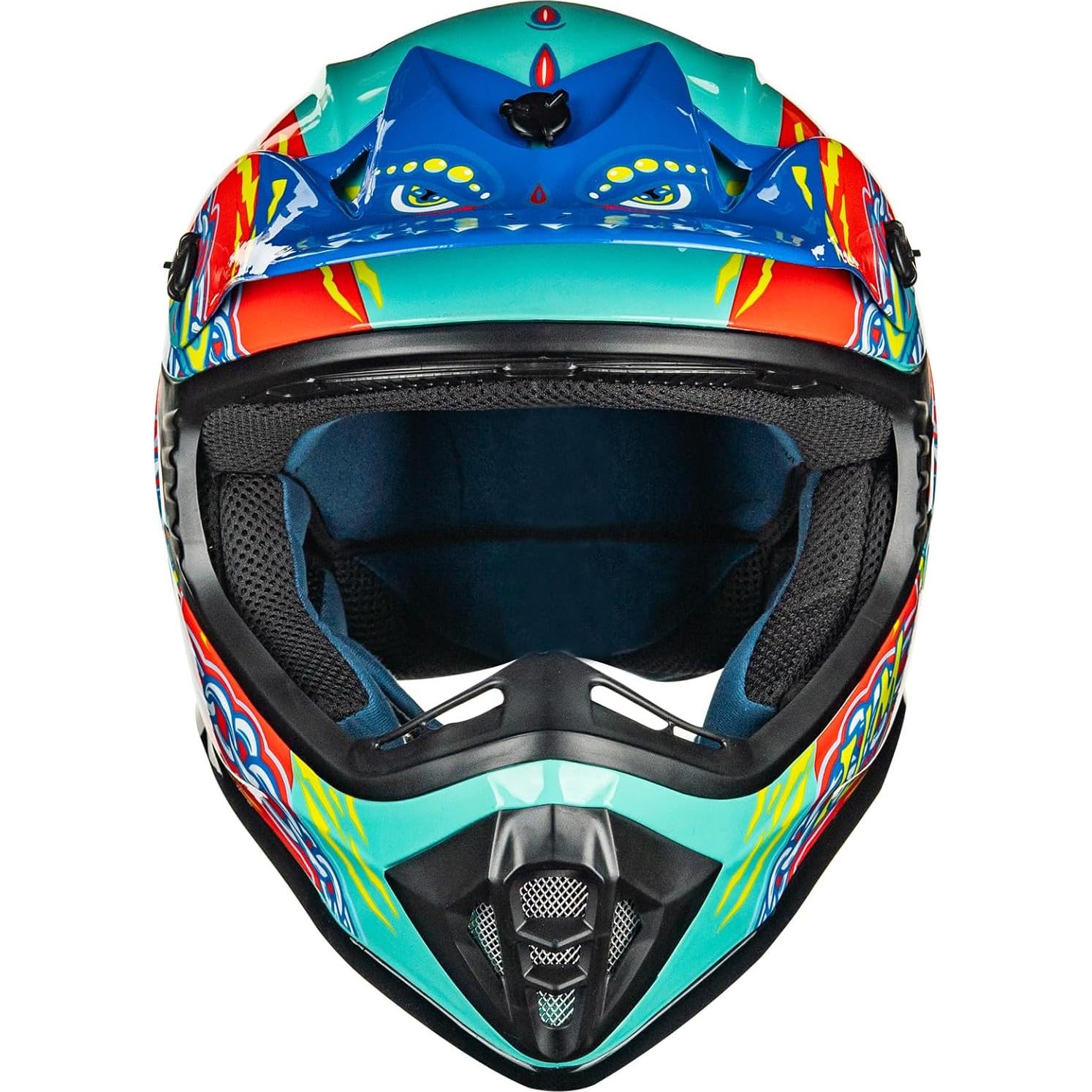 Casco ILM 128YS Verde Cocodrilo Juvenil Grande Offroad