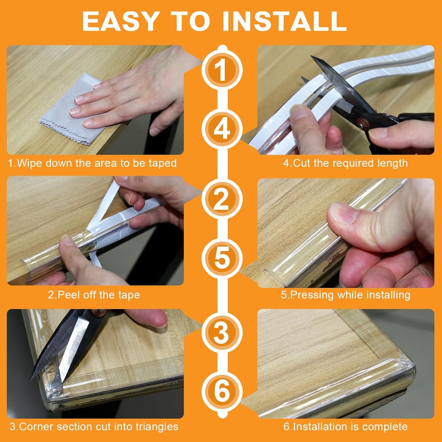 Protector de Esquinas SHIISEWE 2.99m Silicona Transparente