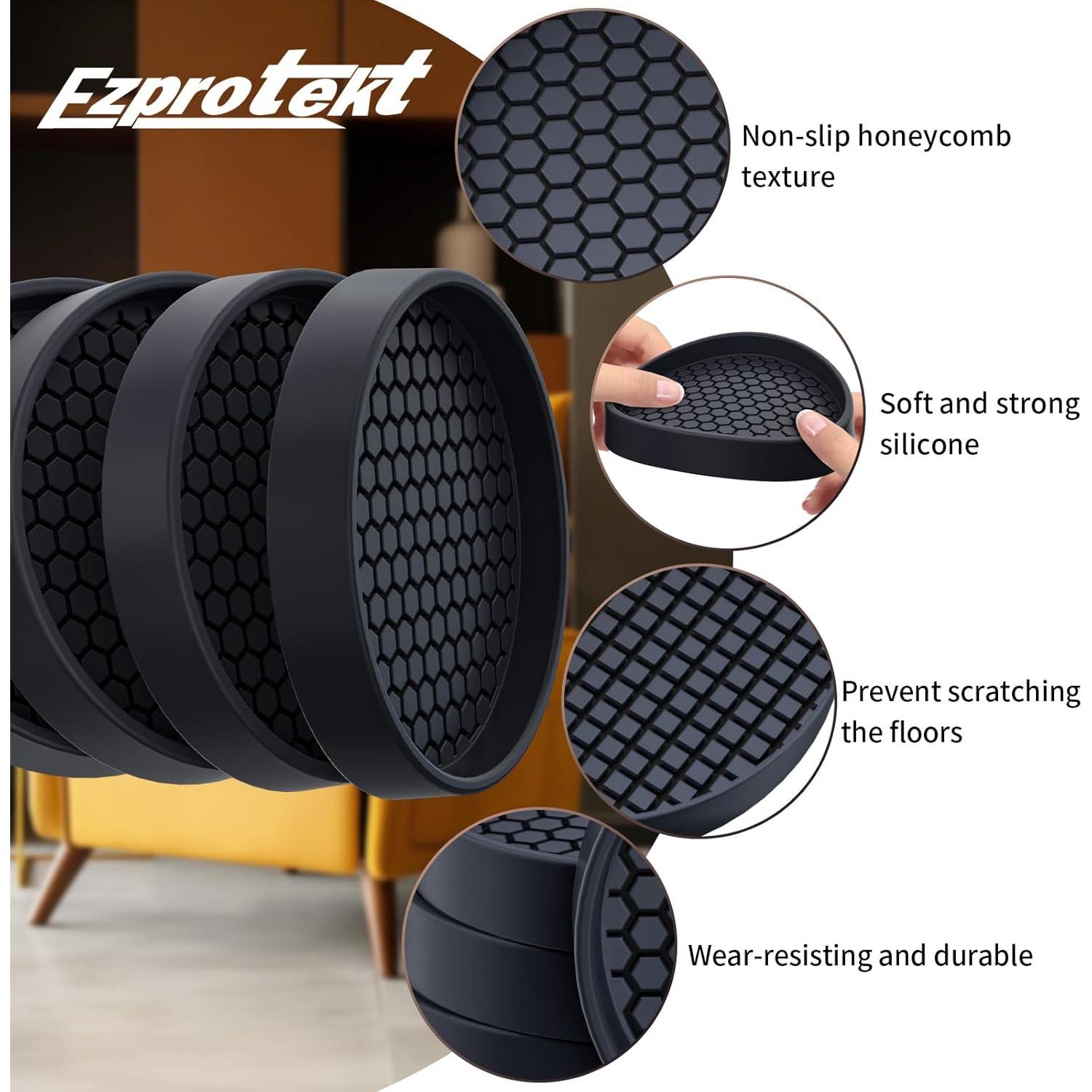 Almohadillas Antideslizantes Ezprotekt 8 Piezas 7.62 cm Negro